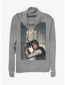 Star Wars Han Solo Painting Cowlneck Long-Sleeve Womens Top, , hi-res