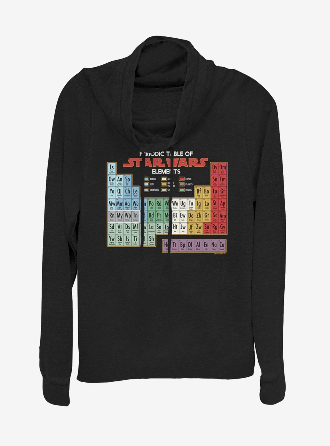Star Wars Periodic Table Cowlneck Long-Sleeve Womens Top, , hi-res