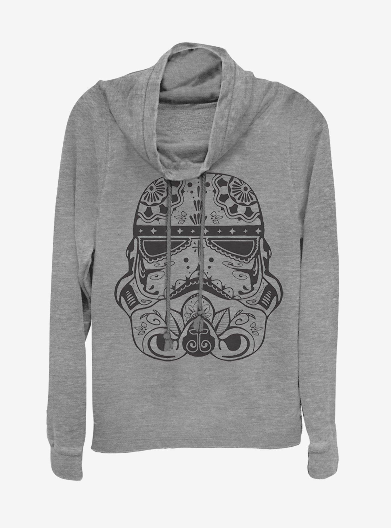 Star Wars Sugar Skull Troop Cowlneck Long-Sleeve Womens Top, , hi-res