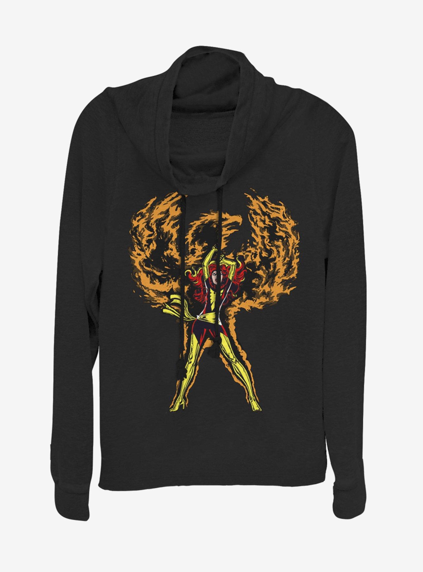Marvel X-Men Phoenix Rises Cowlneck Long-Sleeve Womens Top, , hi-res