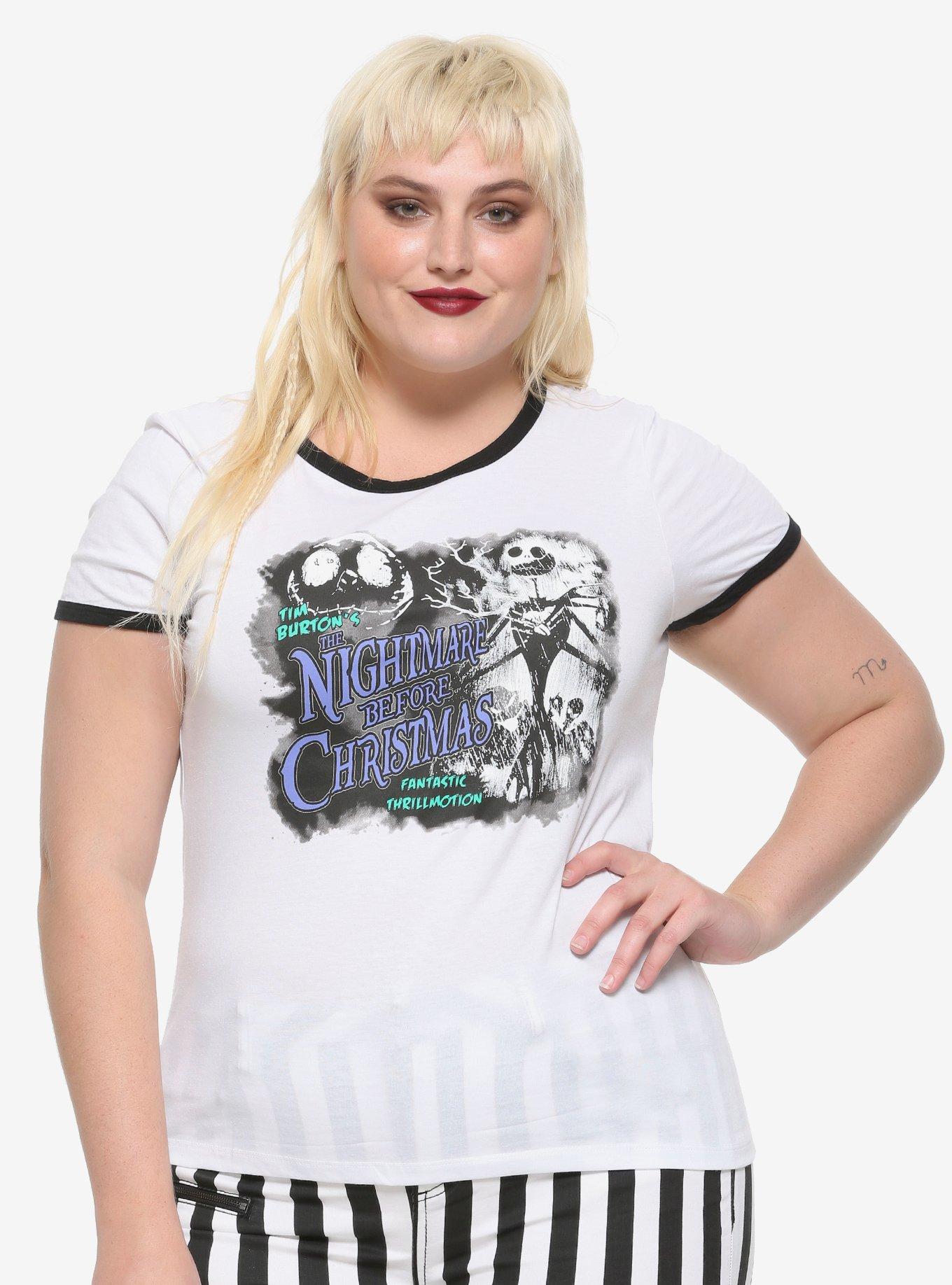 The Nightmare Before Christmas Horror Movie Poster Girls Ringer T-Shirt ...