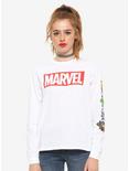 Marvel Logo & Chibi Heroes Girls Long-Sleeve T-Shirt, MULTI, hi-res