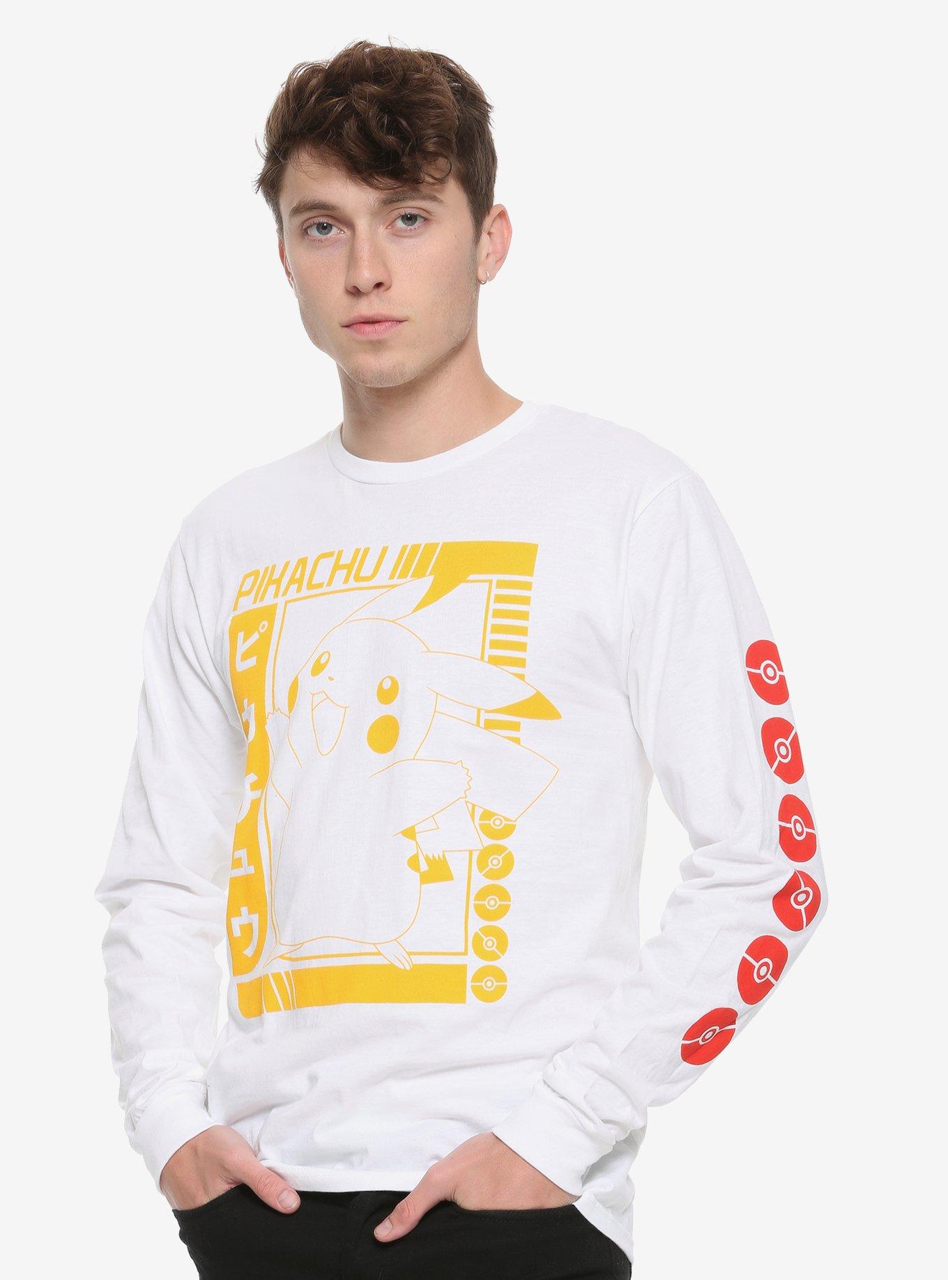 Pokemon Pikachu & Poke Balls Long-Sleeve T-Shirt, WHITE, hi-res