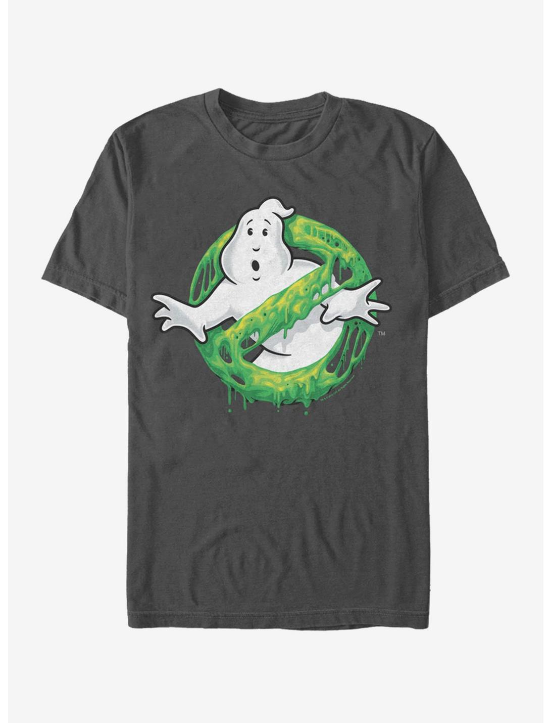 Ghostbusters Ghost Logo Green Slime T-Shirt, CHARCOAL, hi-res
