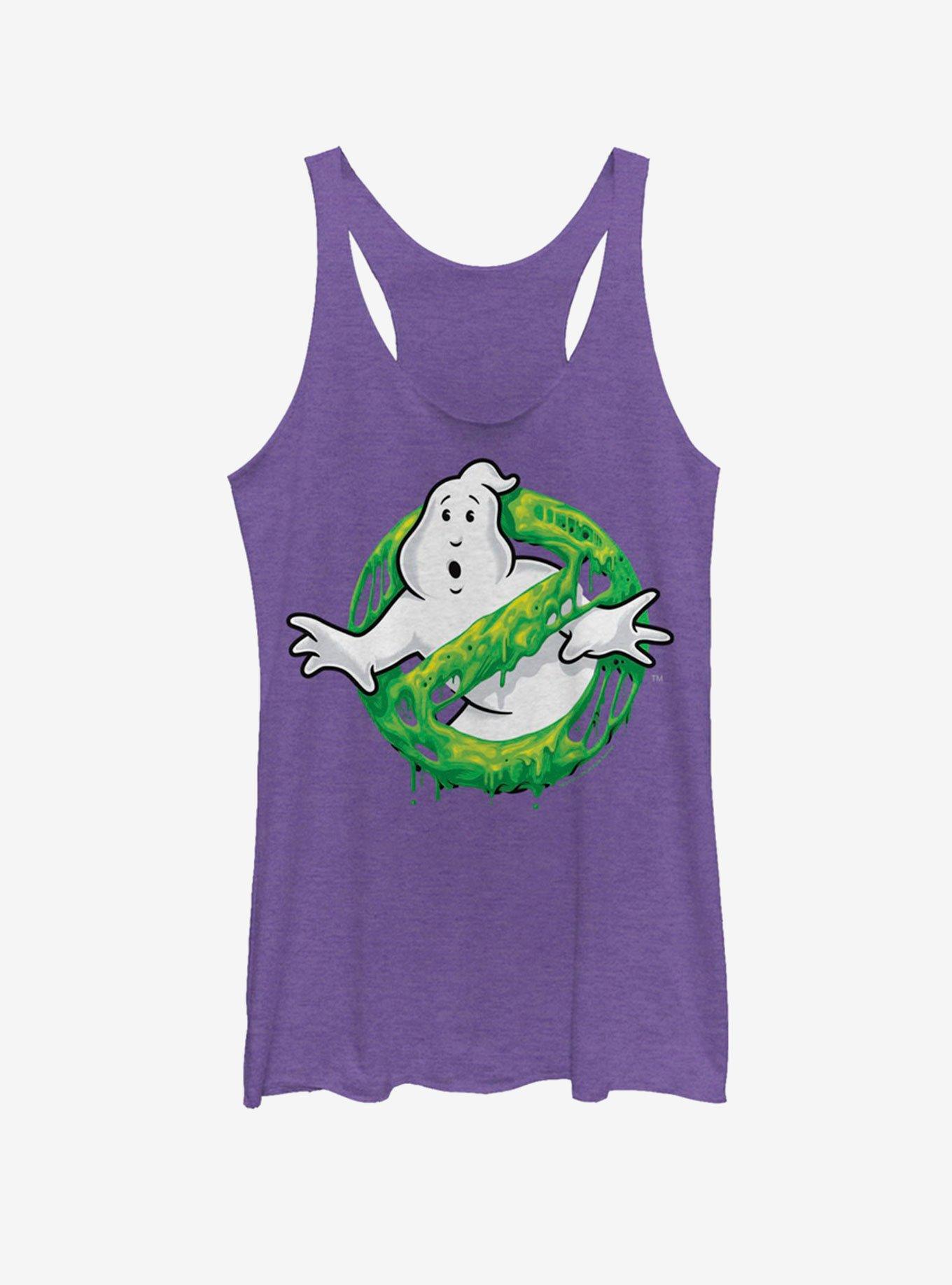 Ghostbusters Ghost Logo Green Slime Womens Tank, PUR HTR, hi-res