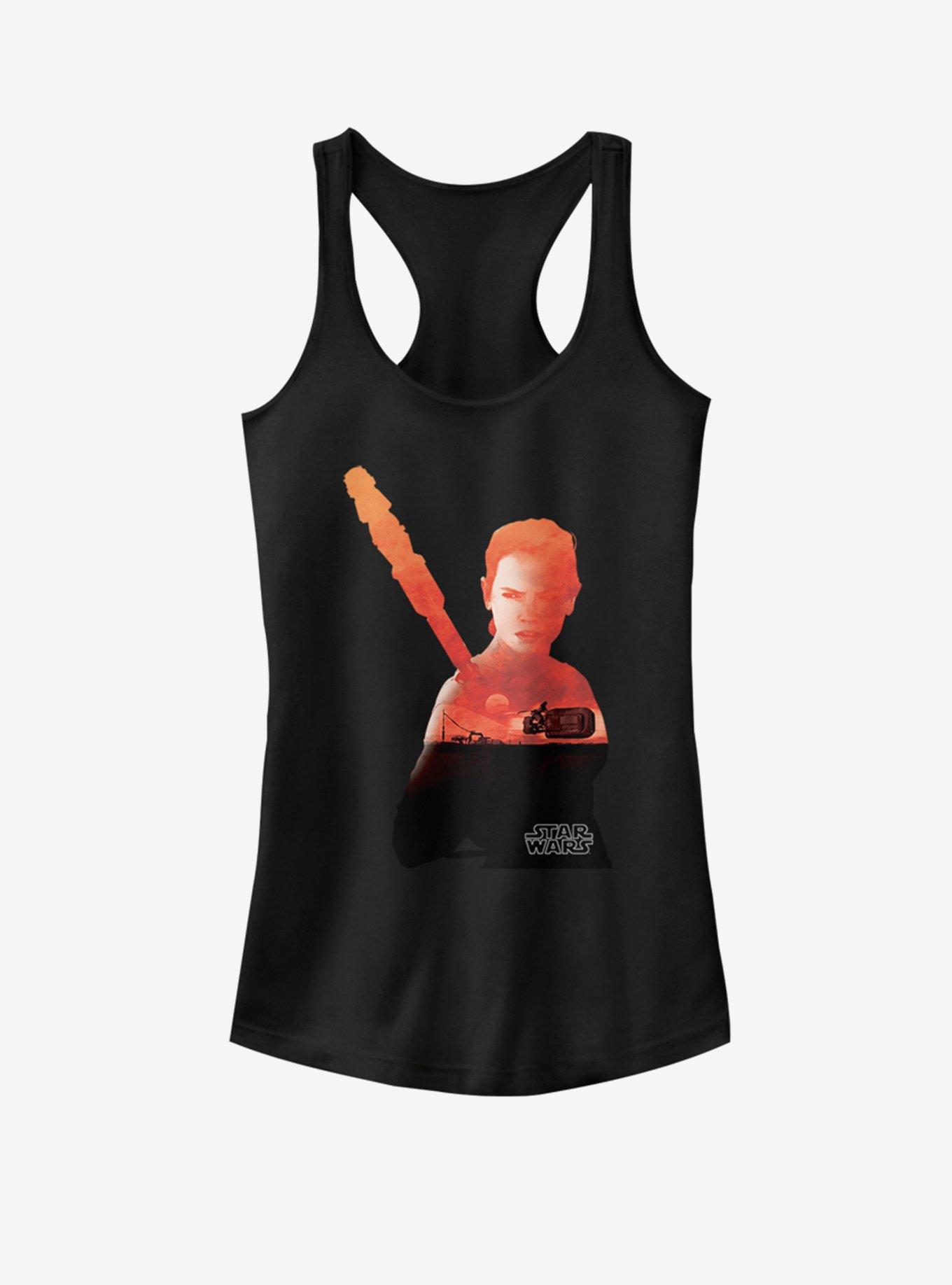 Star Wars Rey Silhouette Girls Tank, BLACK, hi-res