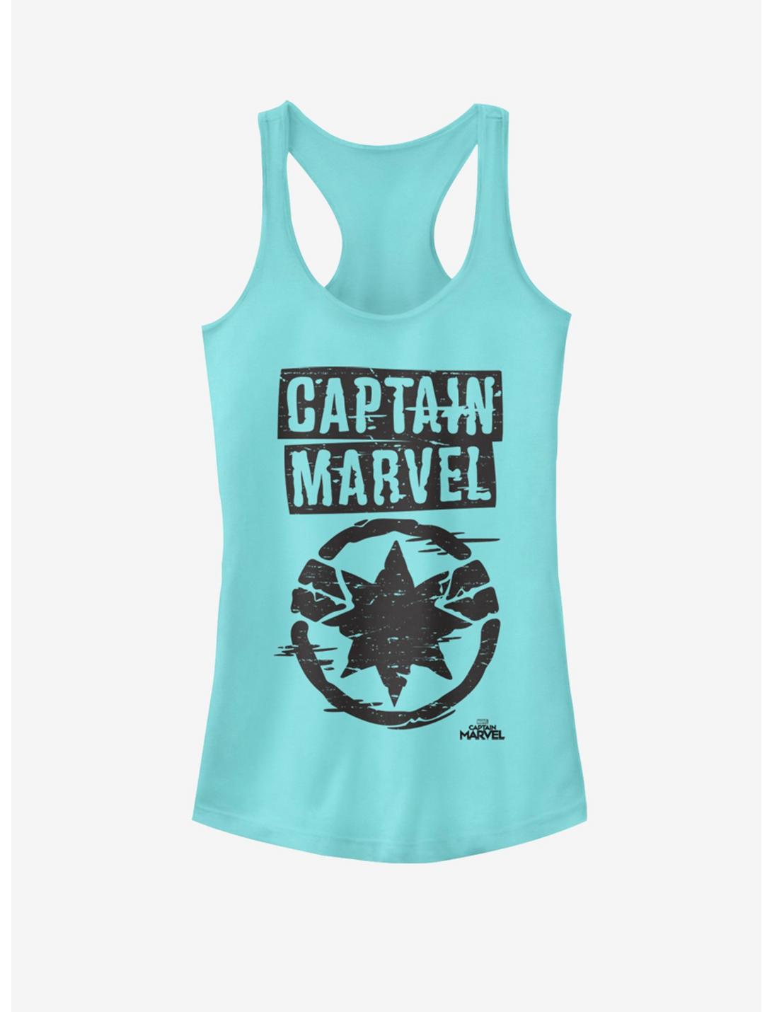 Marvel Captain Marvel Painted Logo Girls Tank, CANCUN, hi-res