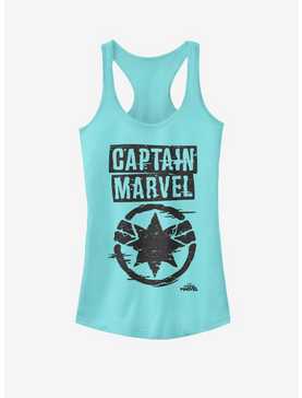 Marvel Captain Marvel Painted Logo Girls Tank, , hi-res