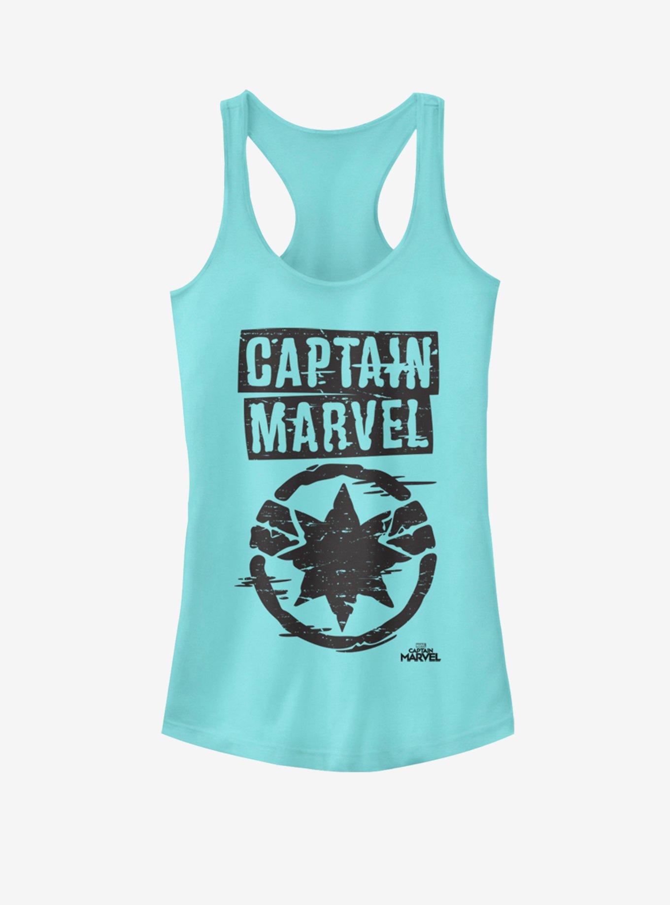 Marvel Captain Marvel Painted Logo Girls Tank, CANCUN, hi-res