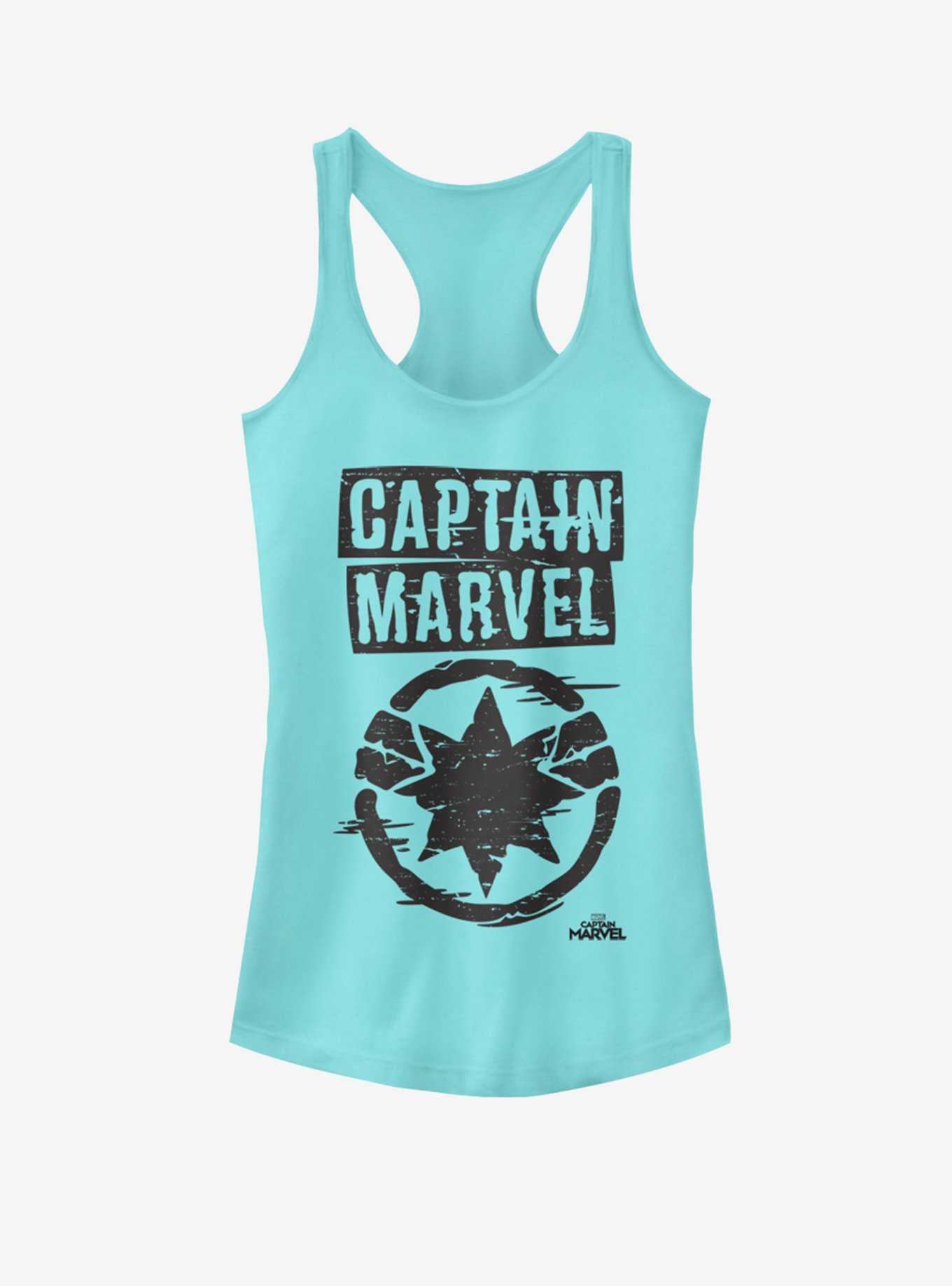 Marvel Captain Marvel Painted Logo Girls Tank, , hi-res