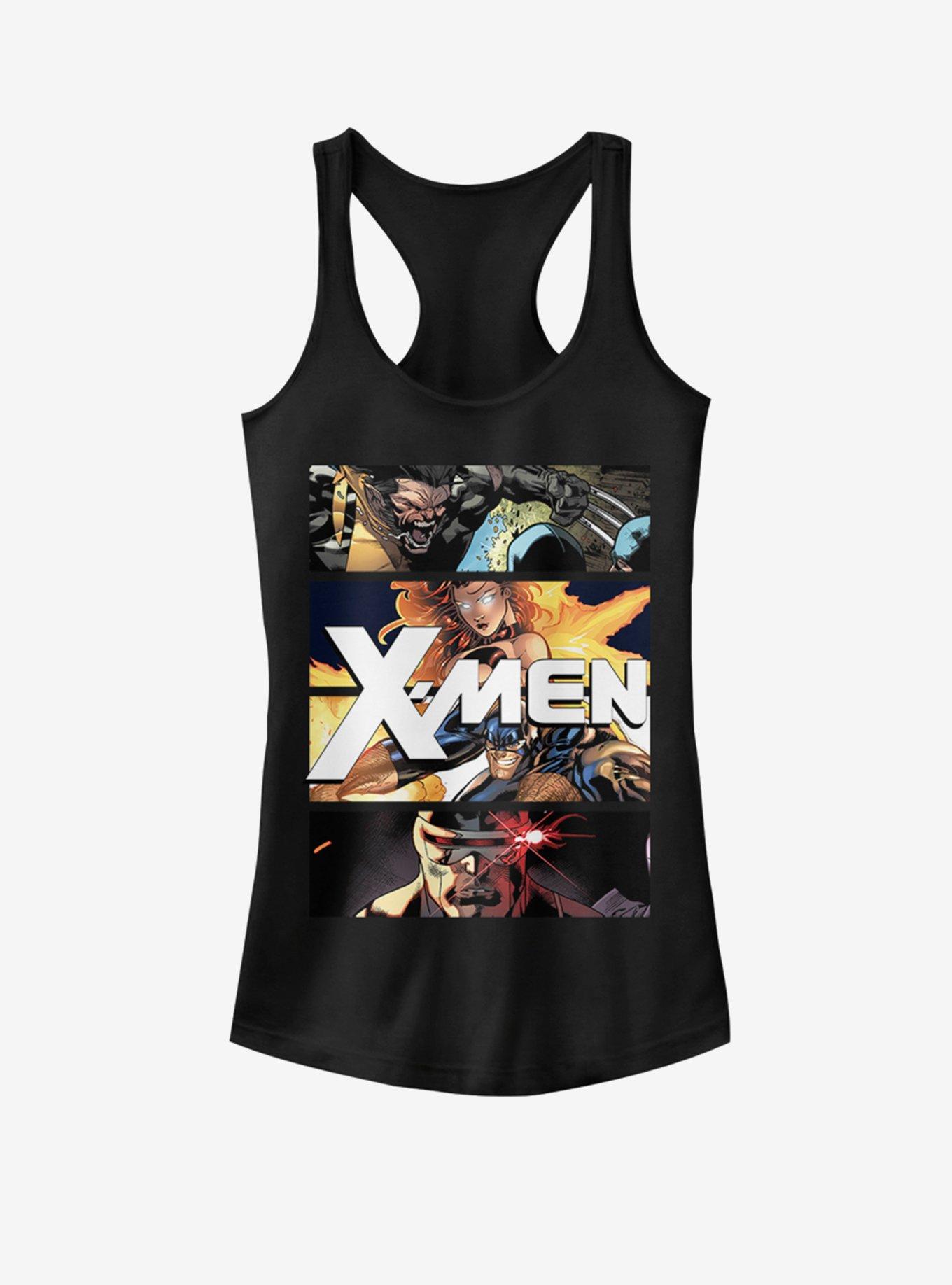 Marvel X-Men Four Panel Girls Tank, BLACK, hi-res