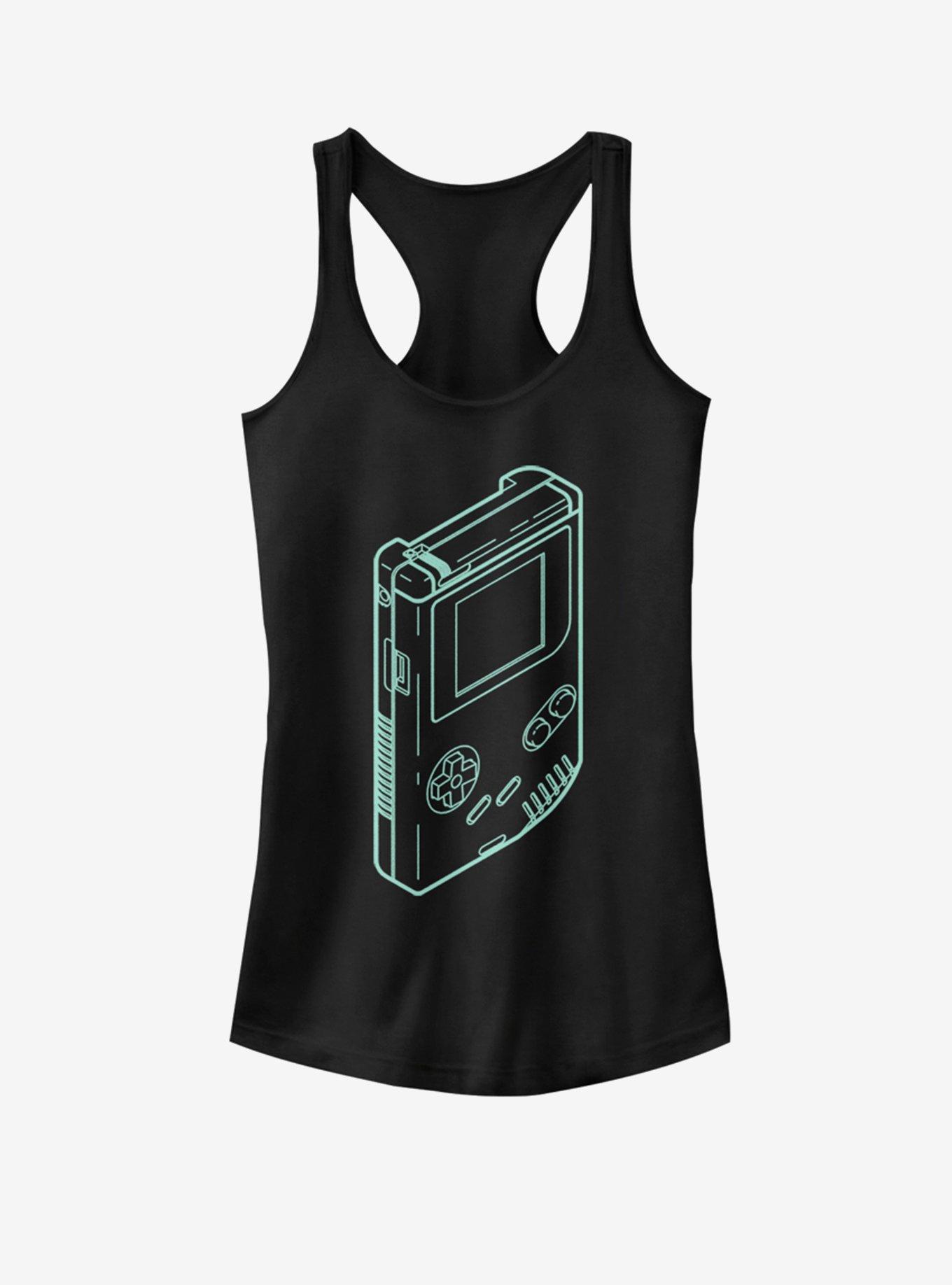 Nintendo Game Boy Outline Girls Tank, BLACK, hi-res