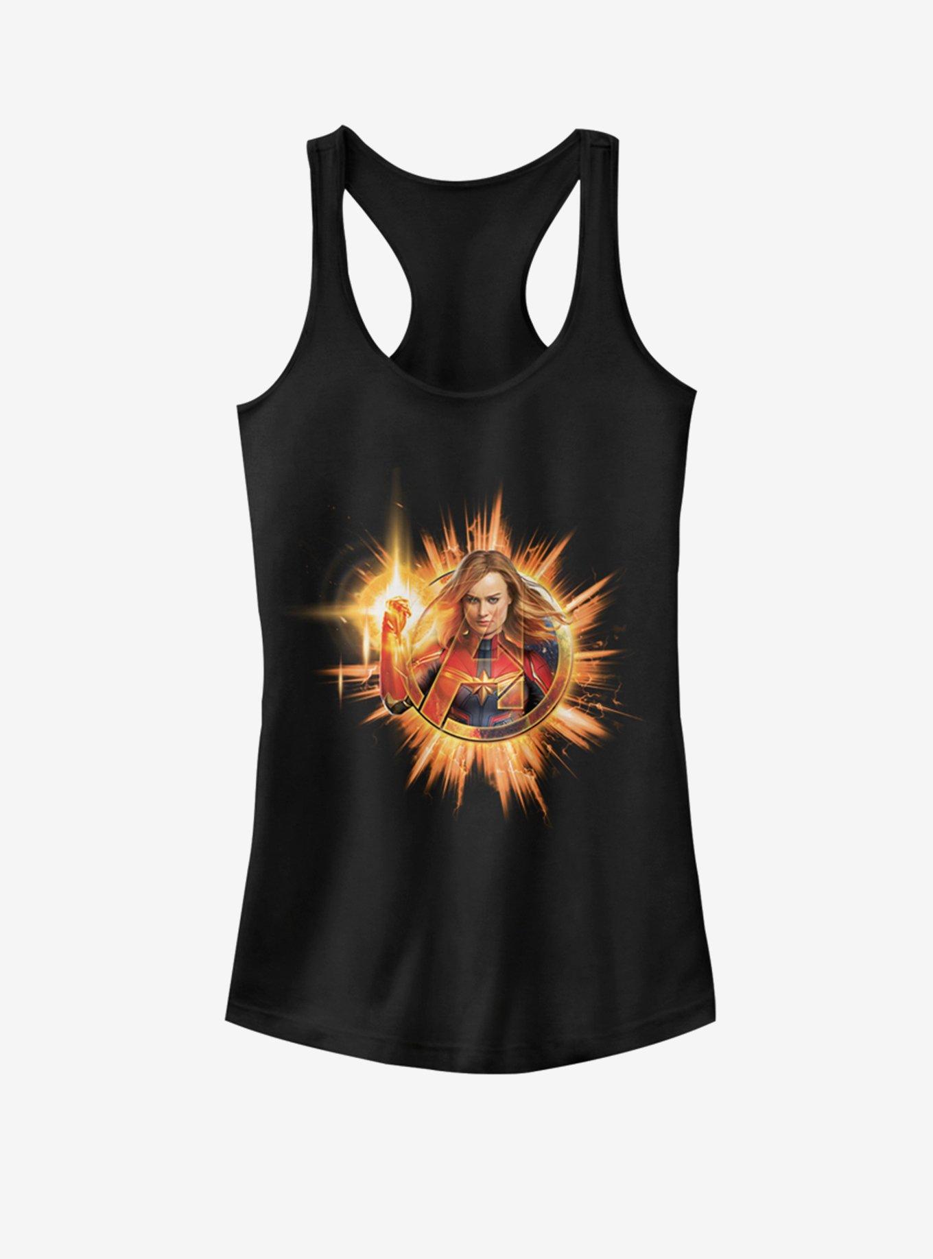 Marvel Captain Marvel Fire Marvel Girls Tank, BLACK, hi-res