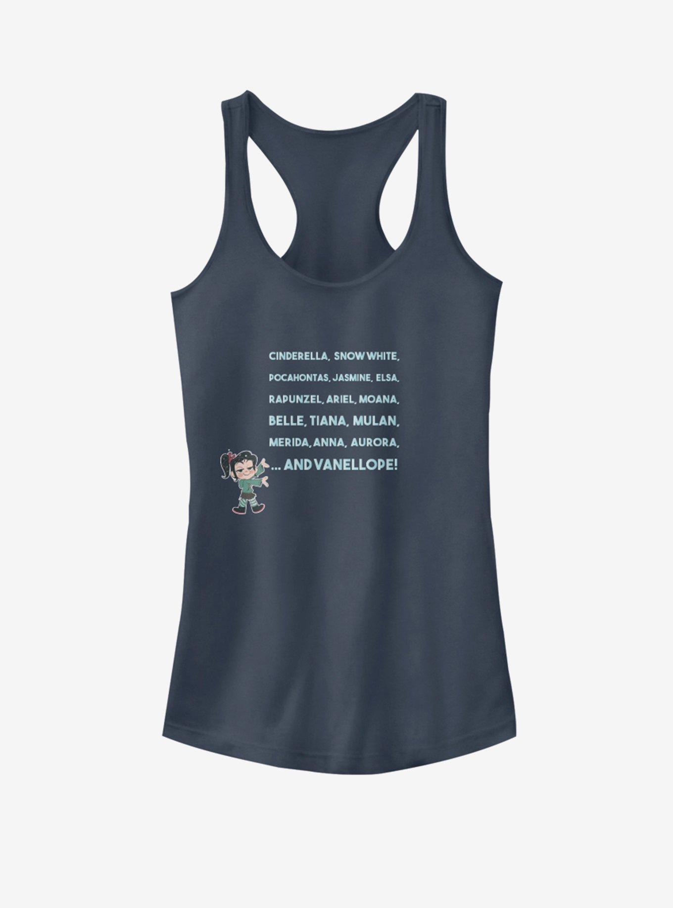 Disney Wreck-It Ralph Princess Name Text Stack Girls Tank