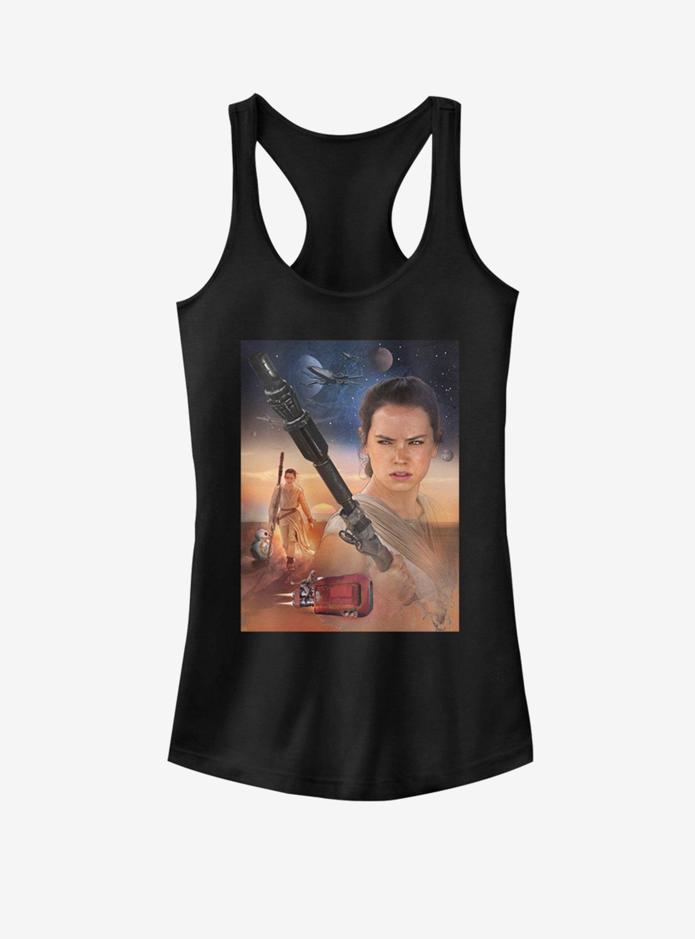 Star Wars Rey Collage Girls Tank, BLACK, hi-res