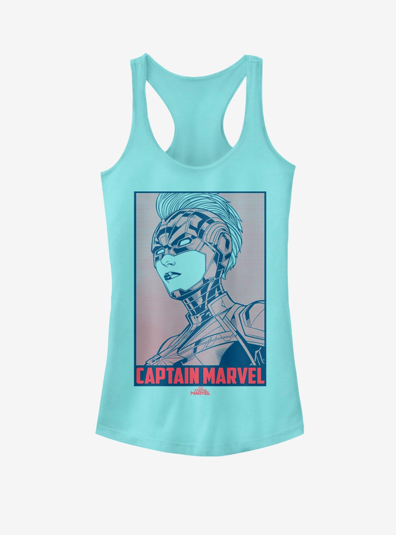 Marvel Captain Marvel Comic Gaze Girls Tank, CANCUN, hi-res