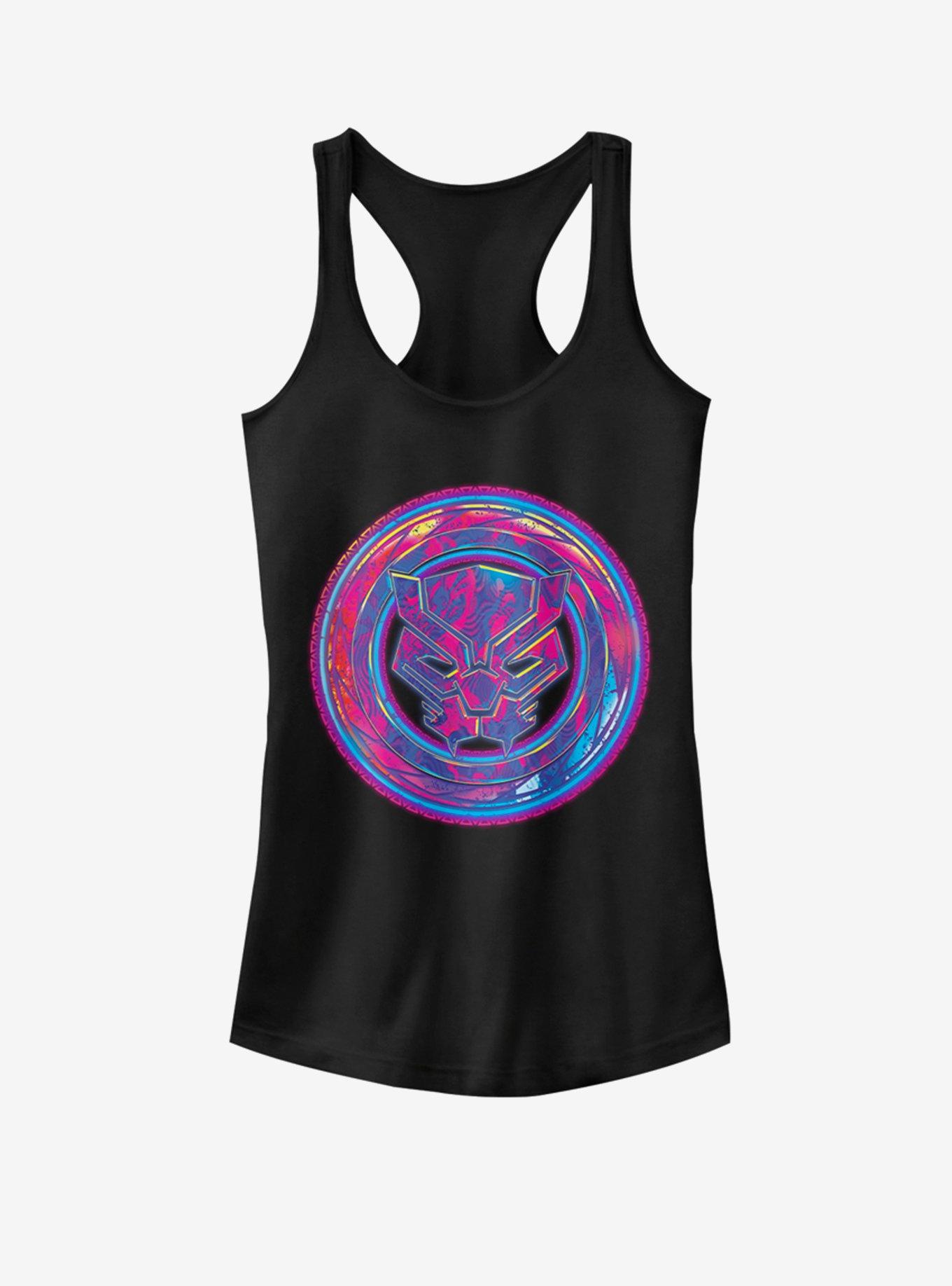 Marvel Black Panther Neon Shield Girls Tank, BLACK, hi-res