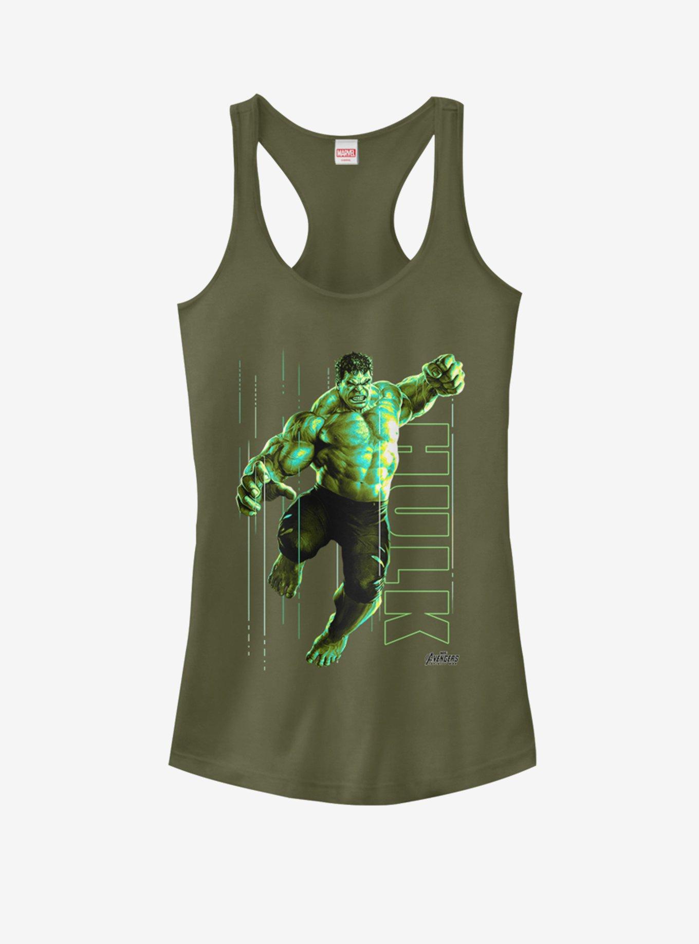 Marvel Hulk Glow Girls Tank, MIL GRN, hi-res