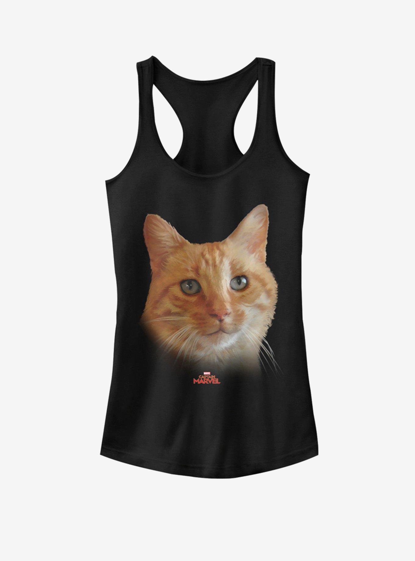 Marvel Captain Marvel Cat Face Girls Tank, BLACK, hi-res