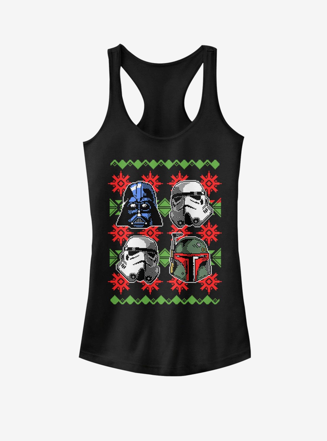 Star Wars Holiday Faces Girls Tank, BLACK, hi-res