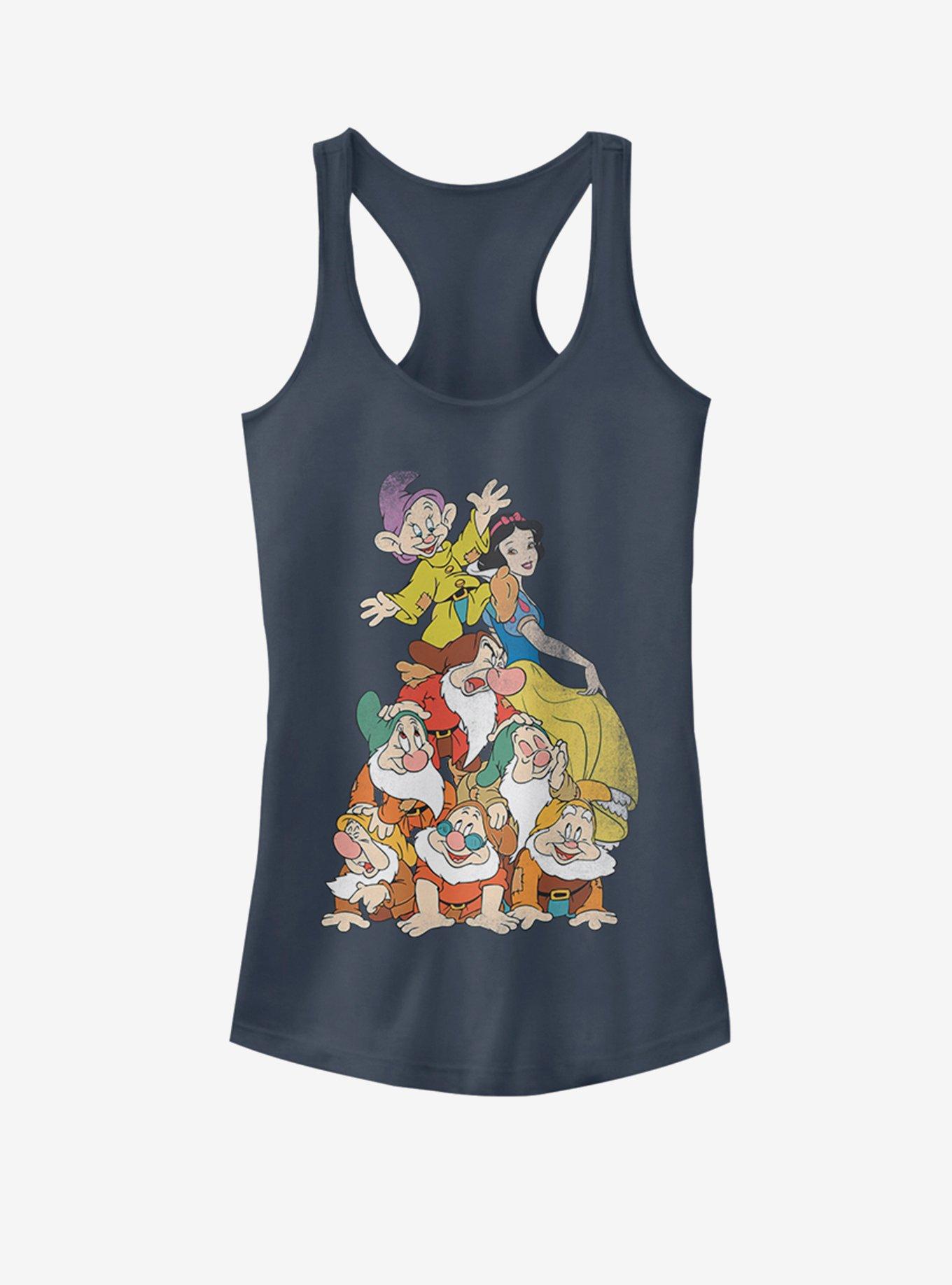 Disney Snow White Distressed Squad Dwarf Stack Girls Tank, INDIGO, hi-res