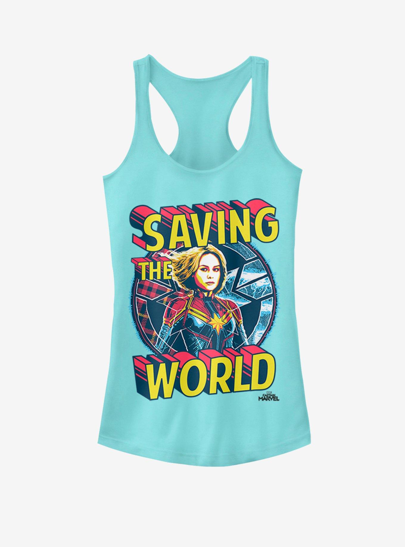 Marvel Captain Marvel Save Me Girls Tank, CANCUN, hi-res