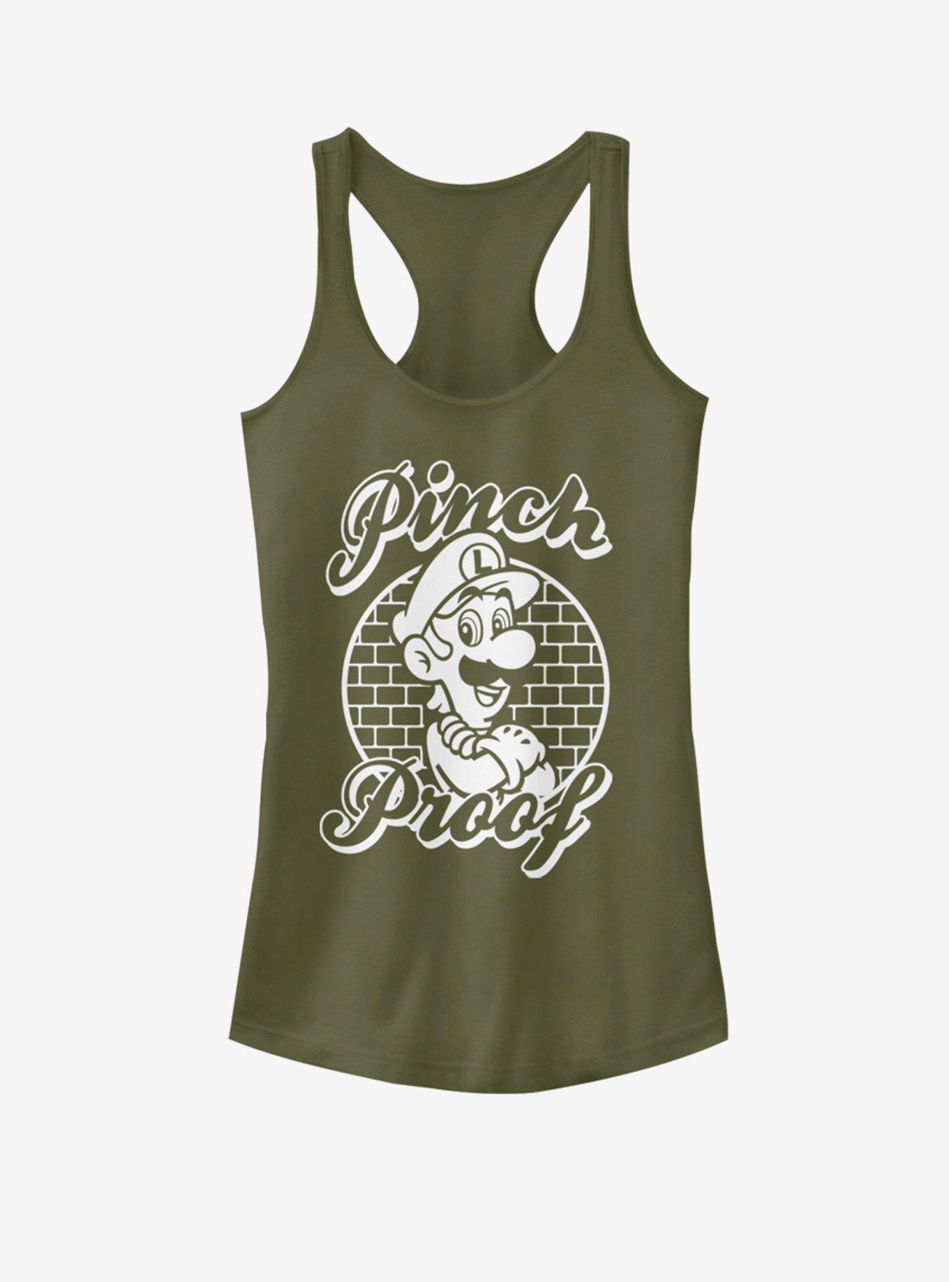 Nintendo Pinch Proof Luigi Girls Tank, MIL GRN, hi-res