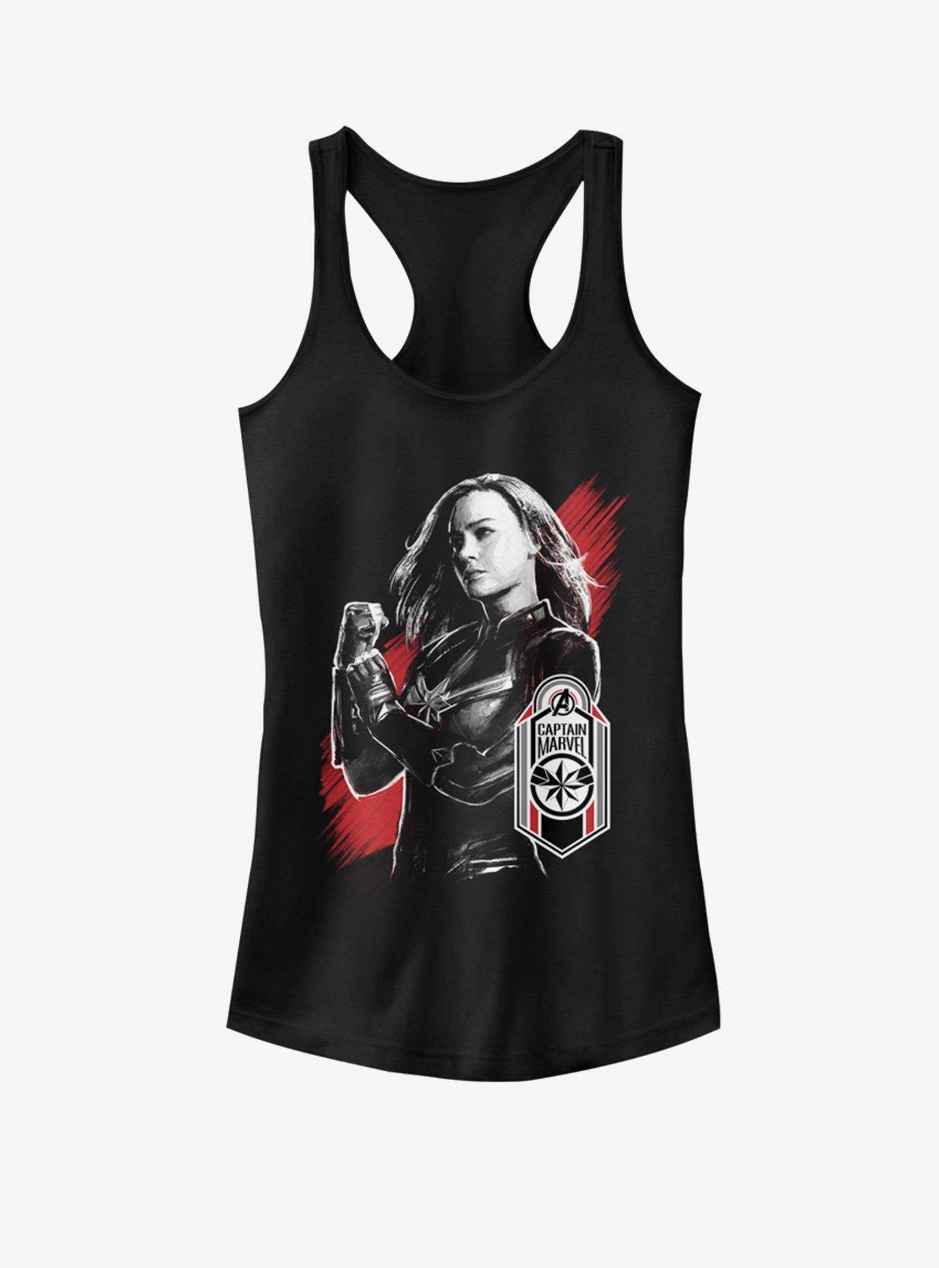 Marvel Avengers Captain Marvel Tag Girls Tank, BLACK, hi-res