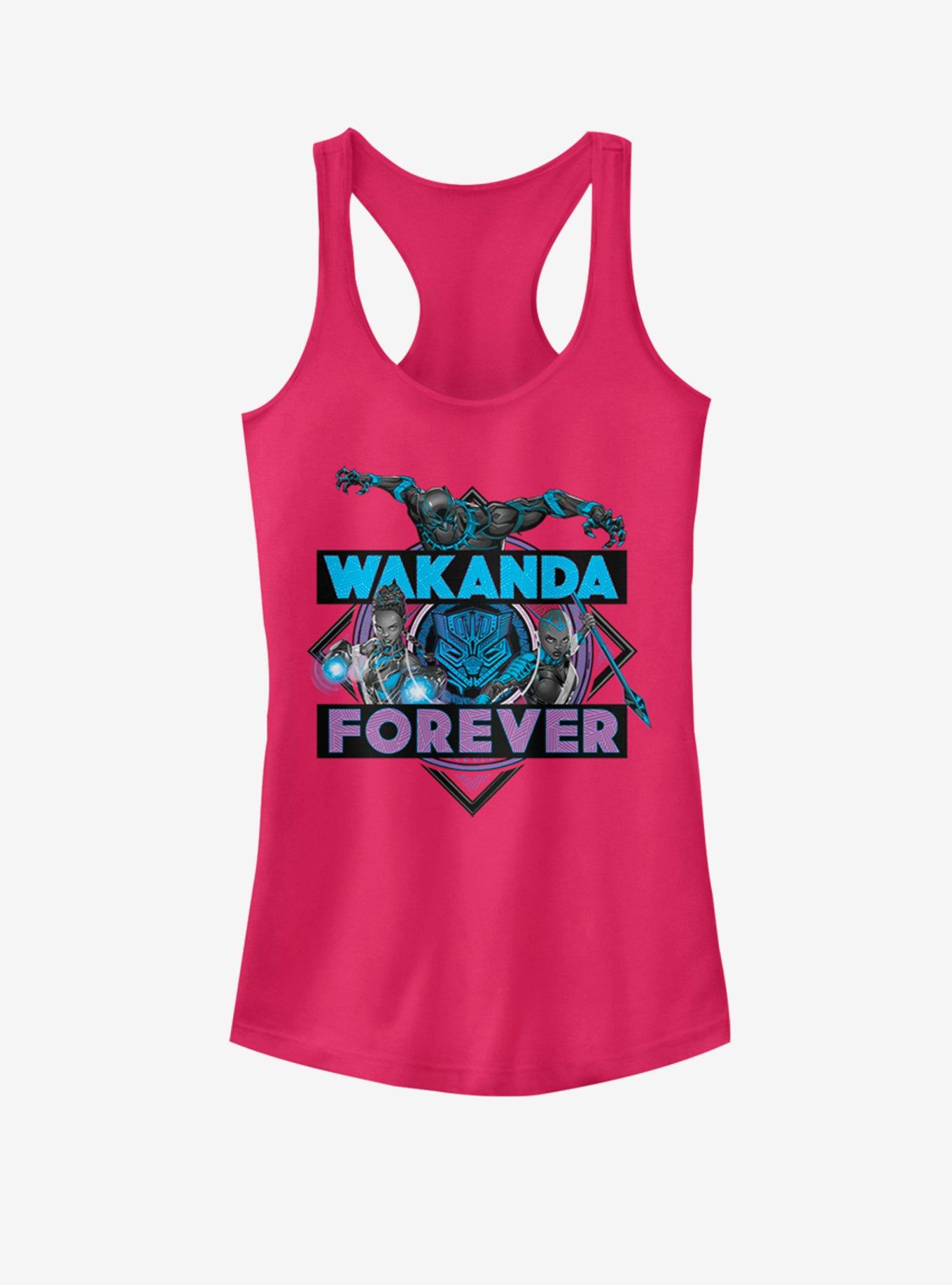 Marvel Black Panther Wakanda Crosshatch Girls Tank, RASPBERRY, hi-res