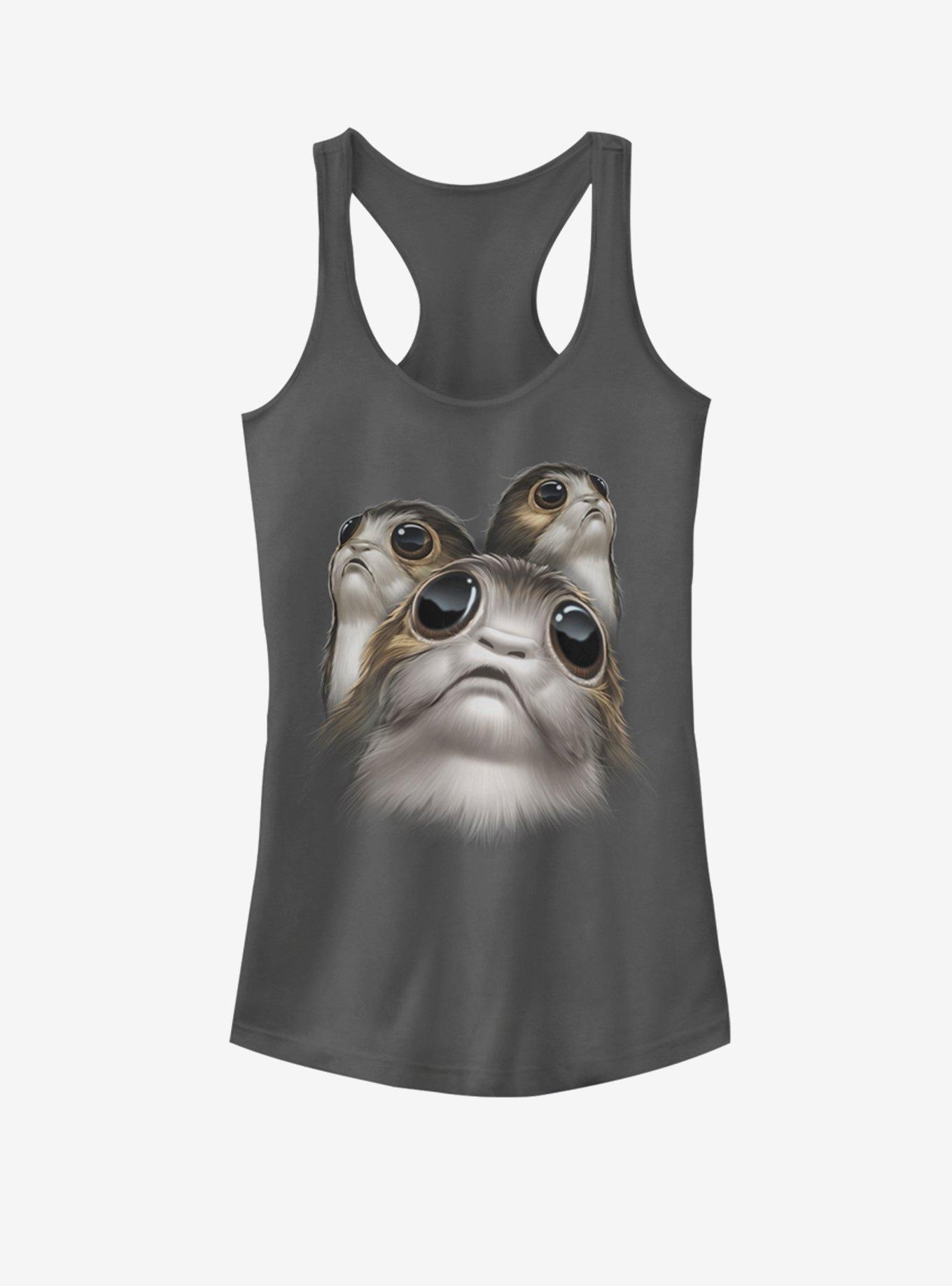 Star Wars Big Face Porgs Girls Tank, CHARCOAL, hi-res