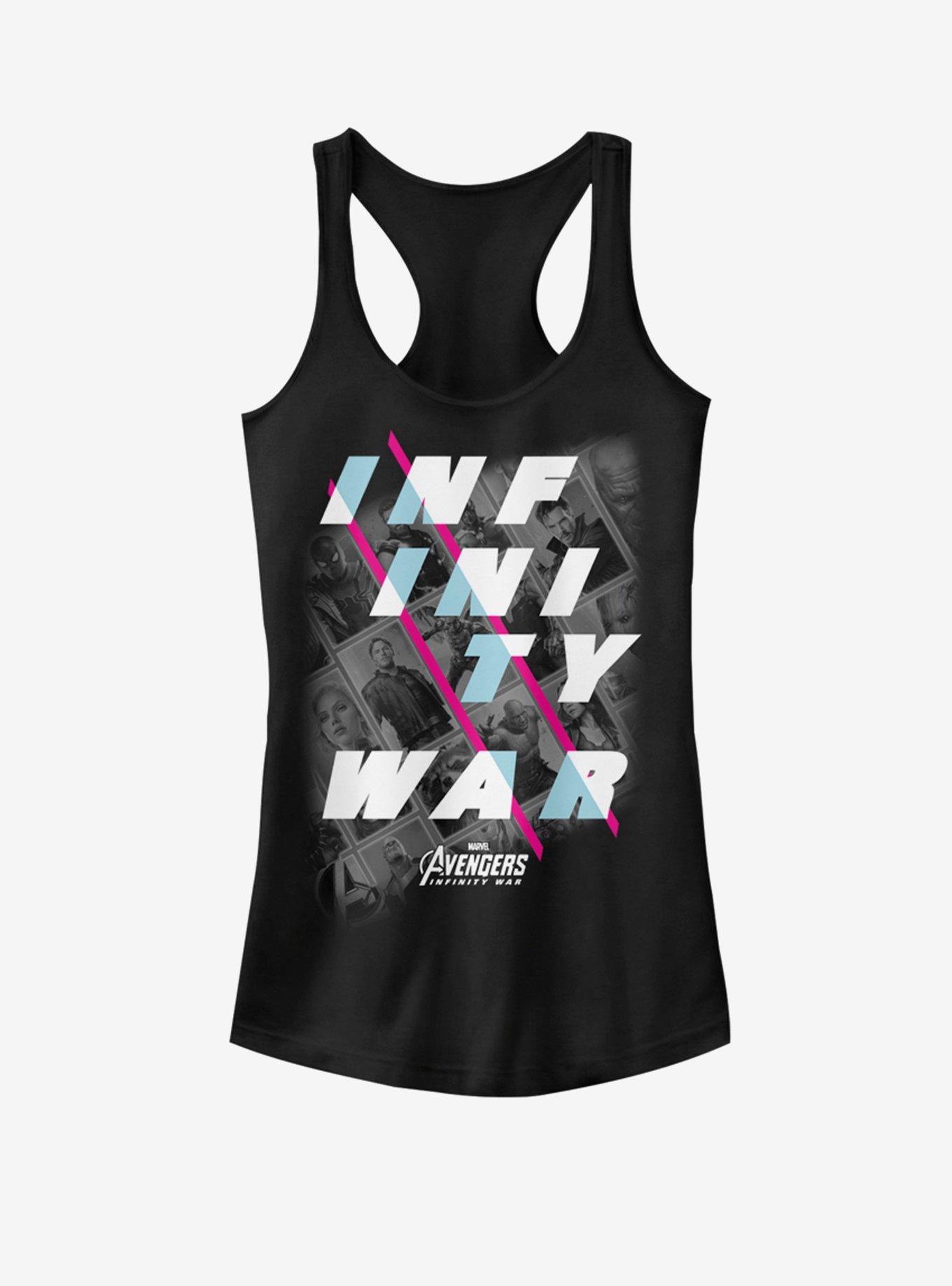 Marvel Avengers Slanted Text Girls Tank, BLACK, hi-res