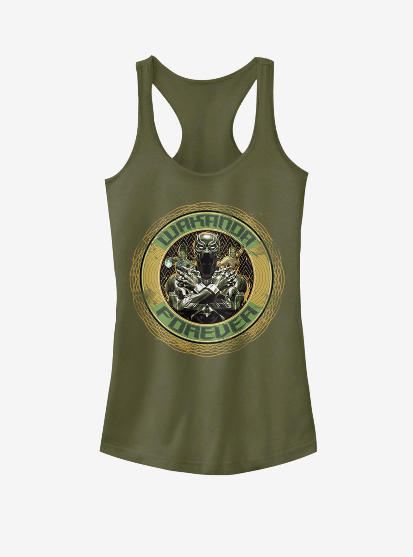 Marvel Black Panther Wakanda Circles Girls Tank, MIL GRN, hi-res