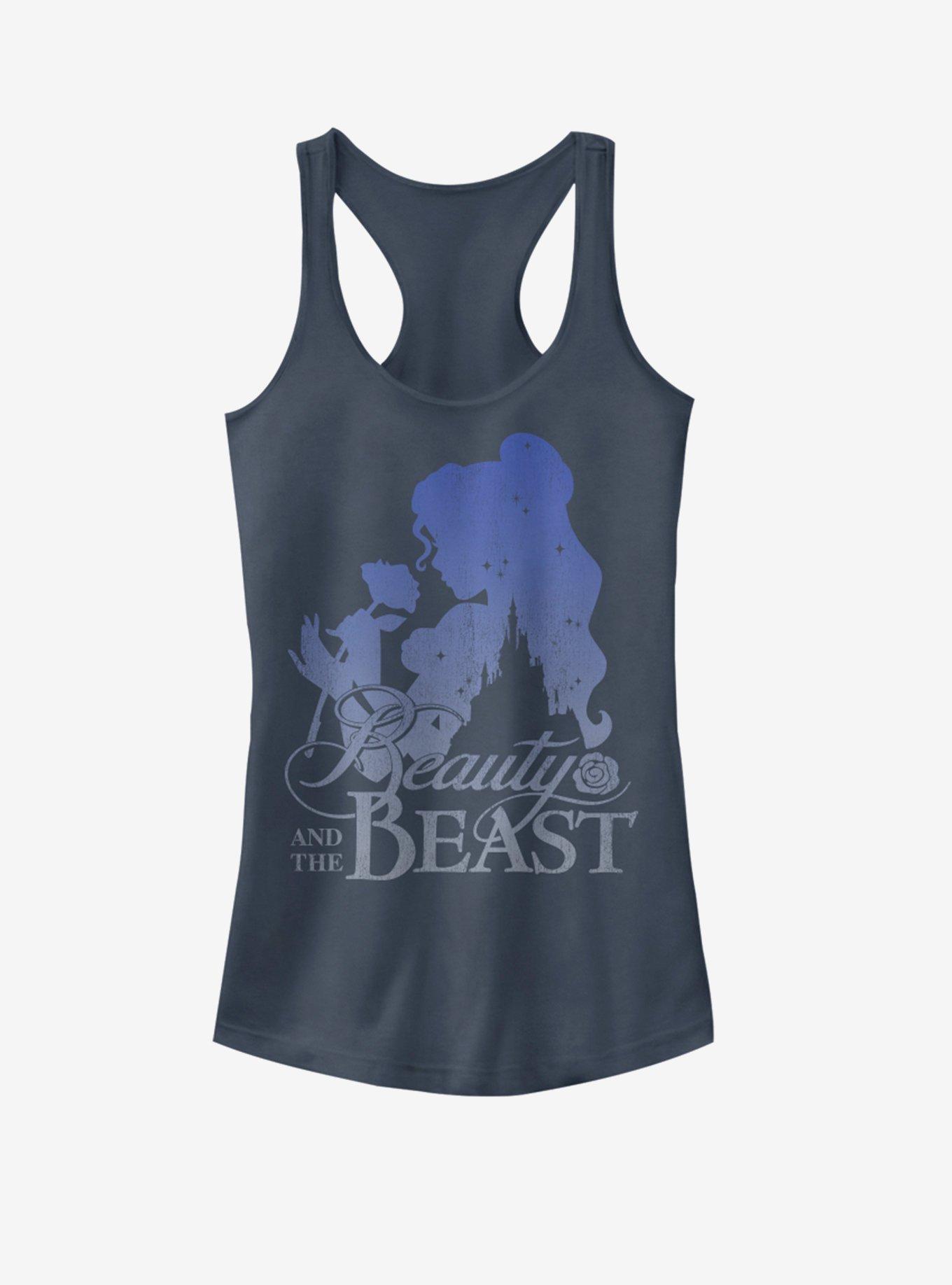 Disney Beauty and the Beast Silhoutte Girls Tank, INDIGO, hi-res