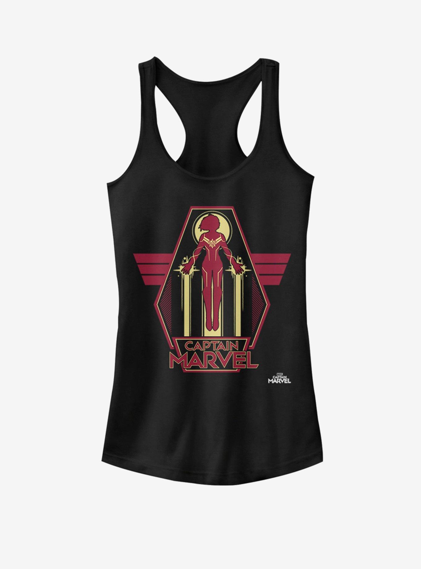 Marvel Captain Marvel Take Flight Girls Tank, BLACK, hi-res