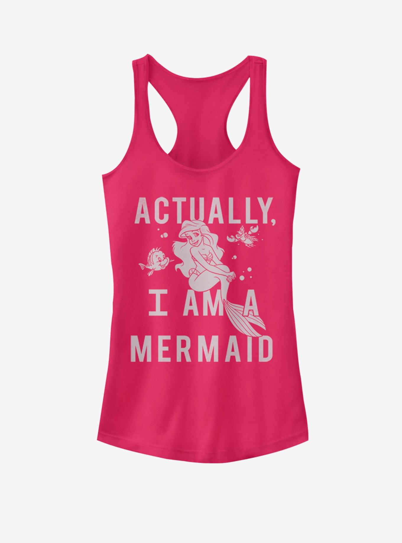 Disney The Little Mermaid Actual Mermaid Girls Tank, RASPBERRY, hi-res