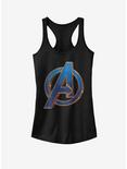 Marvel Avengers Blue Logo Girls Tank, BLACK, hi-res