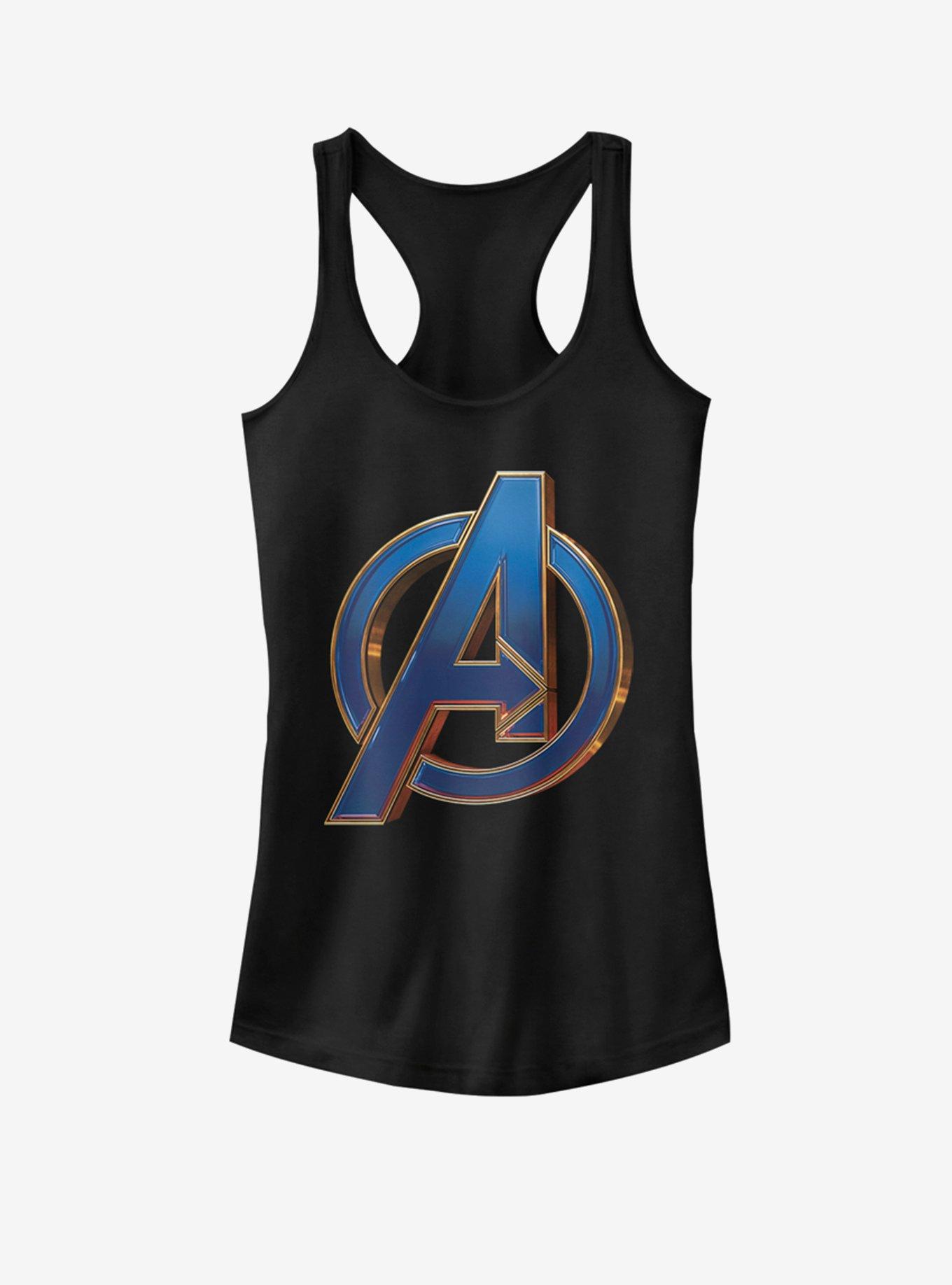 Marvel Avengers Blue Logo Girls Tank, BLACK, hi-res