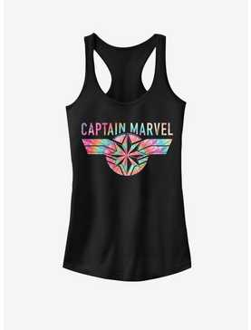 Marvel Captain Marvel Tie-Dye Captain Logo Girls Tank, , hi-res