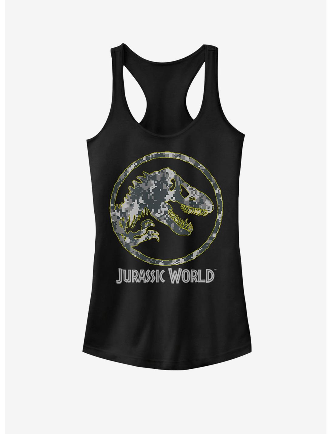 Universal Jurassic Park Camo Yellow Dino Girls Tank, BLACK, hi-res