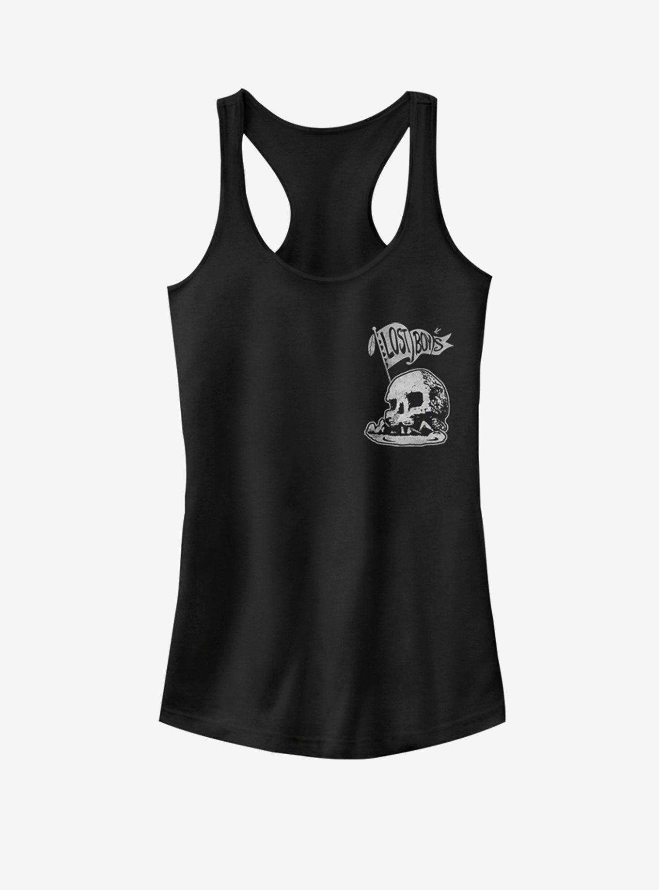 Disney Tinker Bell Skull Rocket Flag Girls Tank, BLACK, hi-res