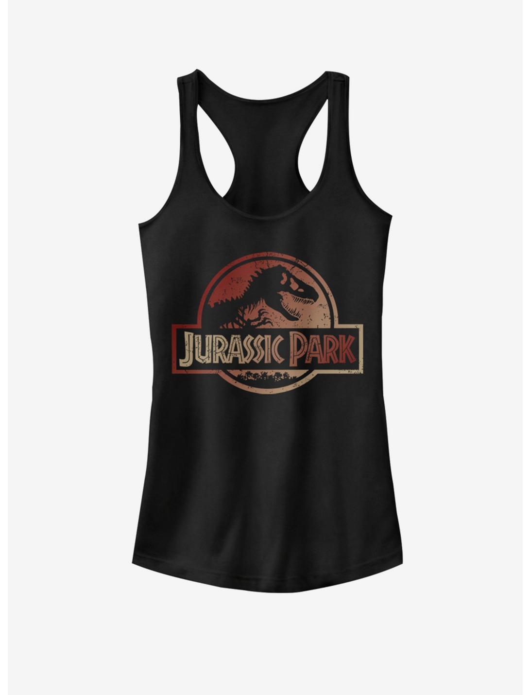 Universal Jurassic Park Colored Logo - RED Girls Tank, BLACK, hi-res
