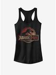 Universal Jurassic Park Colored Logo - RED Girls Tank, BLACK, hi-res