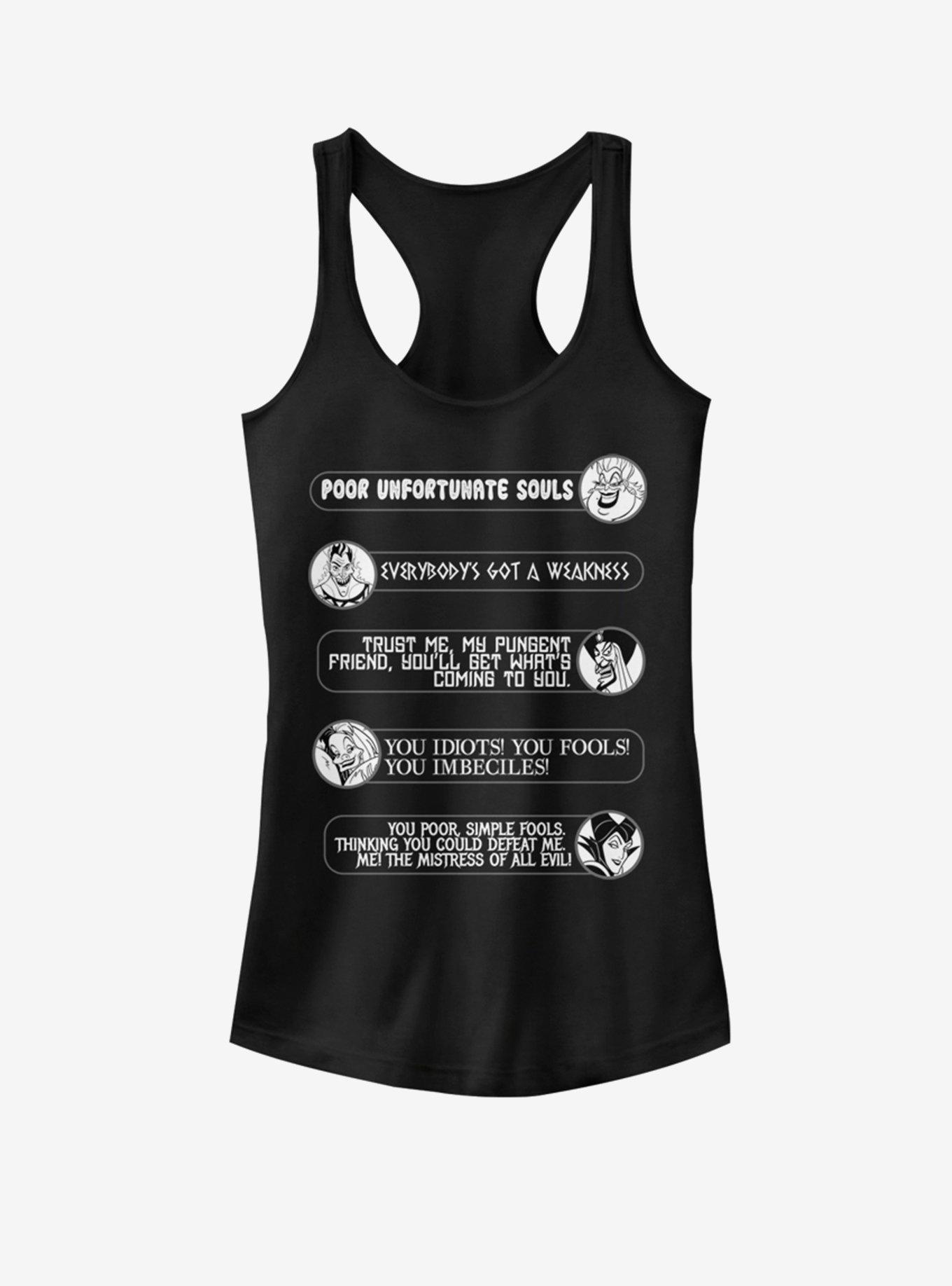 Disney Villains Villain Quotes Girls Tank, BLACK, hi-res