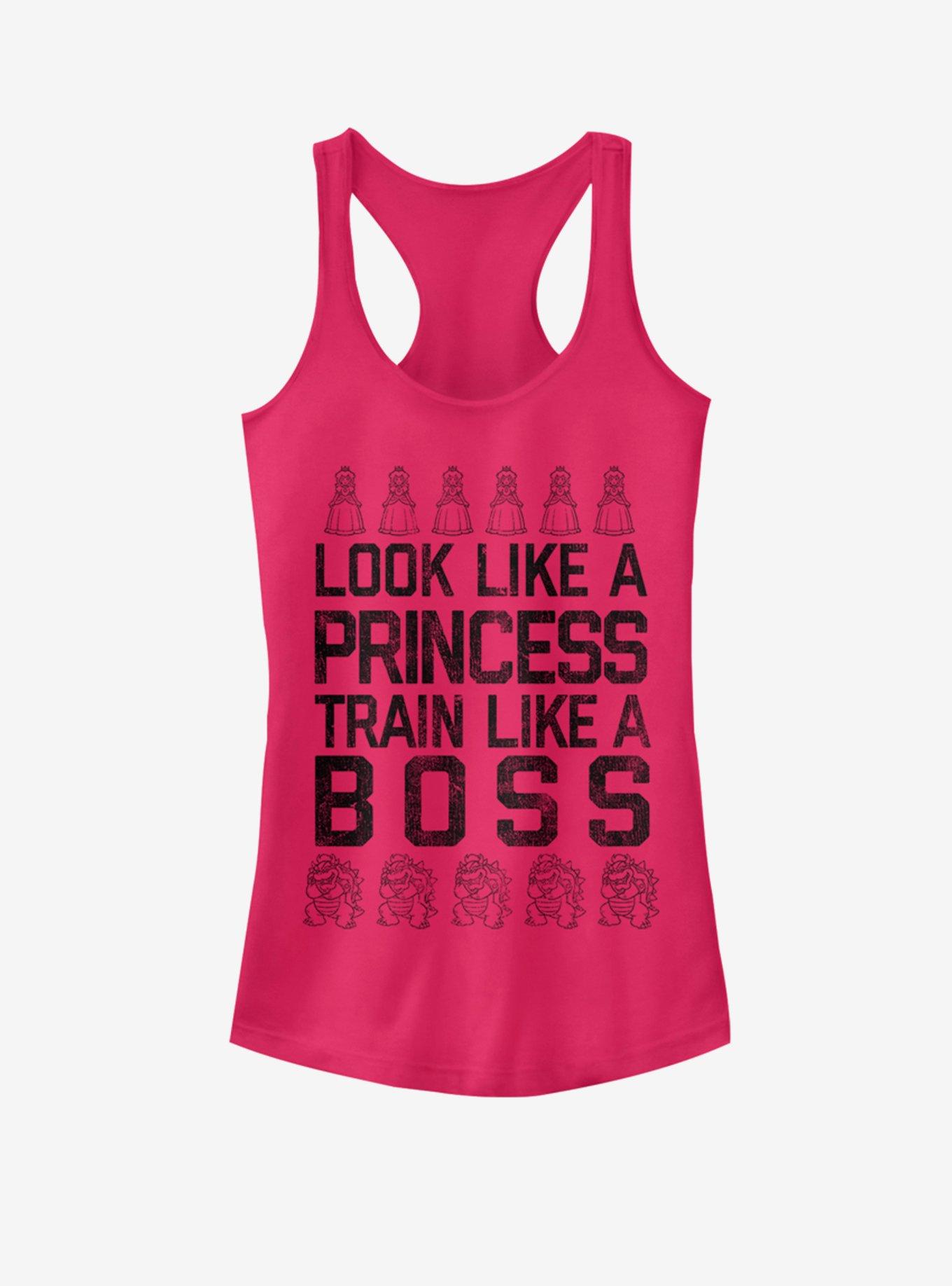 Nintendo Look Like A Princess Train Like A Boss Girls Tank, RASPBERRY, hi-res