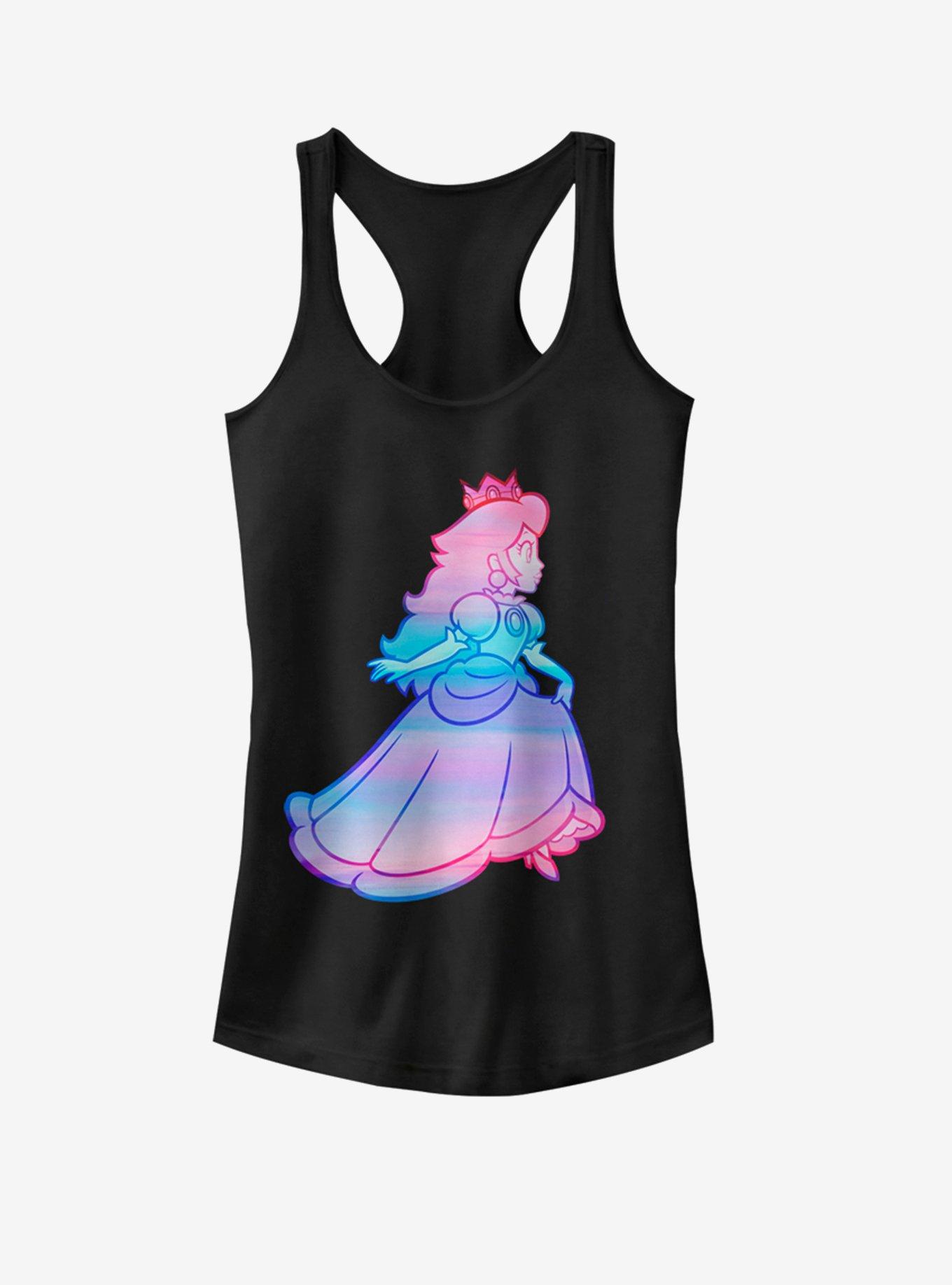 Marvel Nintendo Watercolor Ombre Peach Girls Tank, BLACK, hi-res