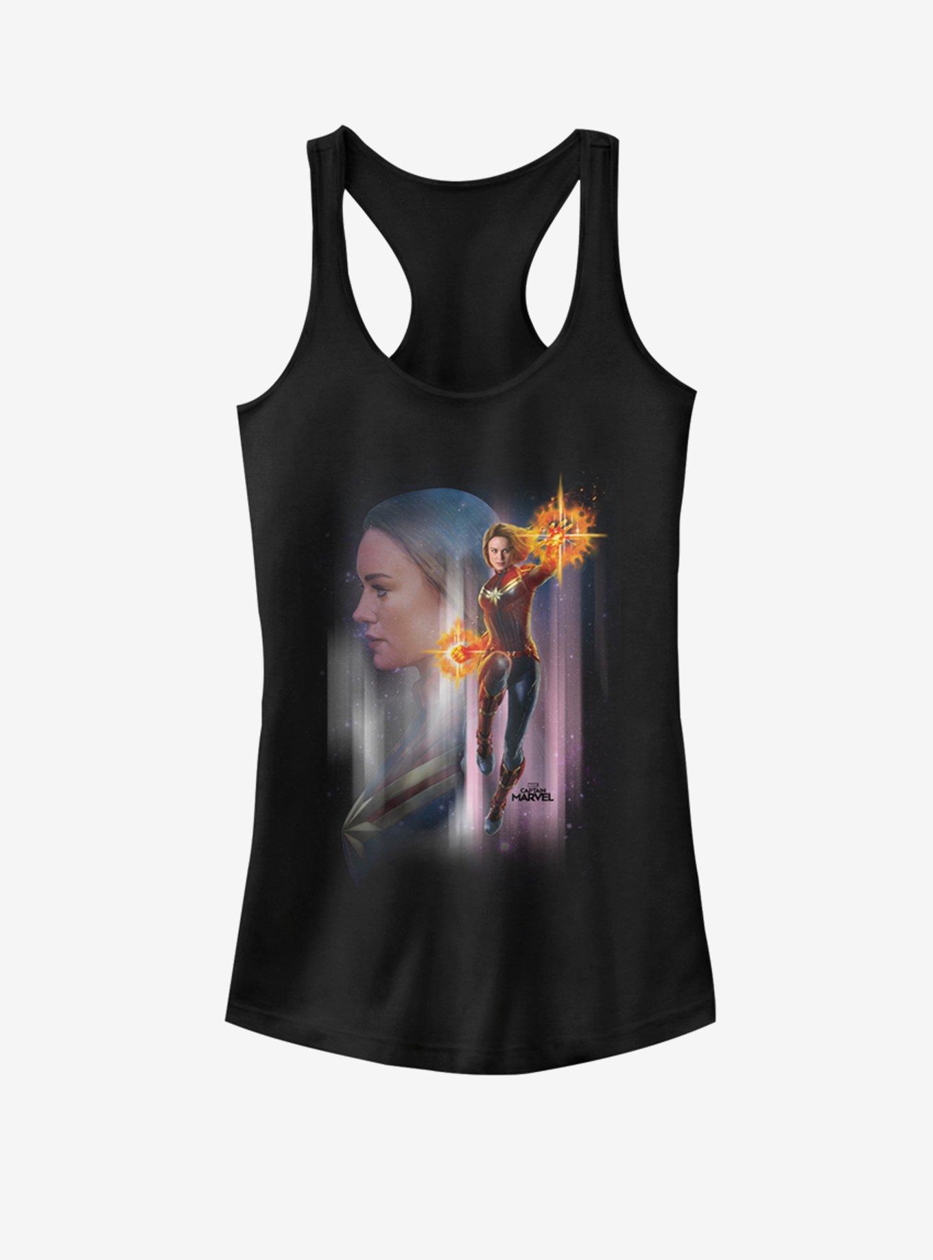 Marvel Captain Marvel Galaxy Girls Tank, BLACK, hi-res