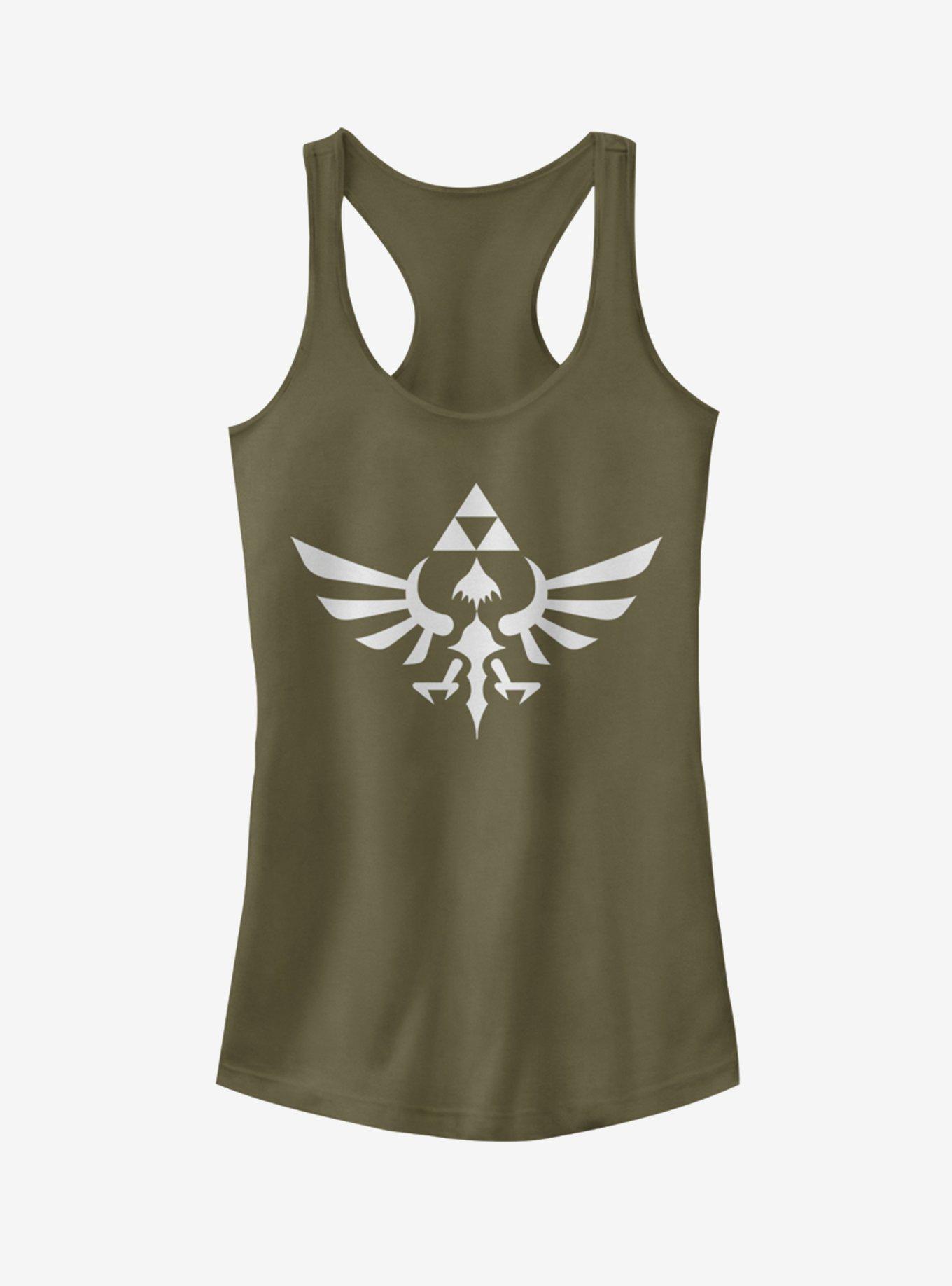 Nintendo The Legend Of Zelda Triumphant Triforce Girls Tank, MIL GRN, hi-res