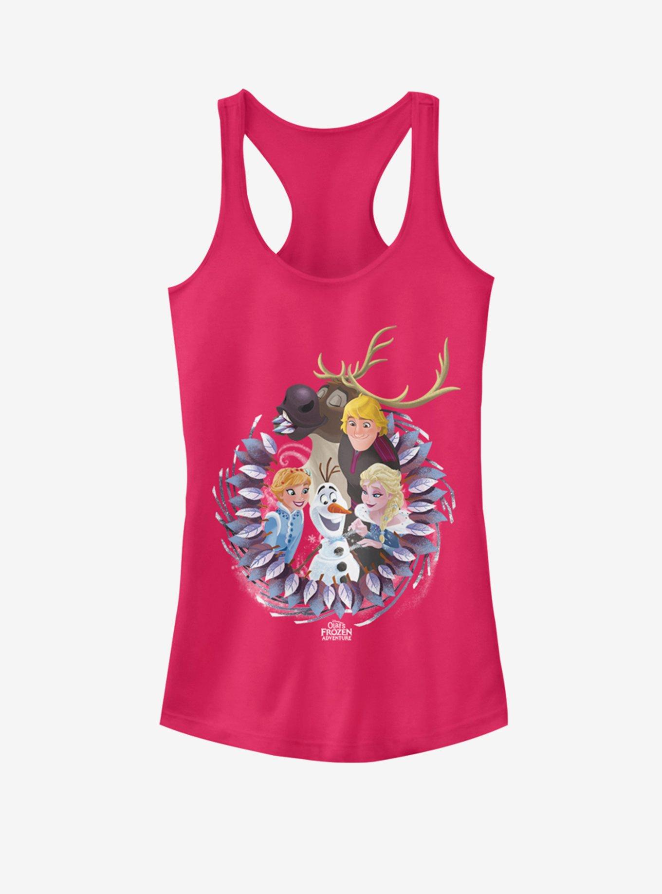 Disney Frozen Wreath Group Girls Tank, RASPBERRY, hi-res