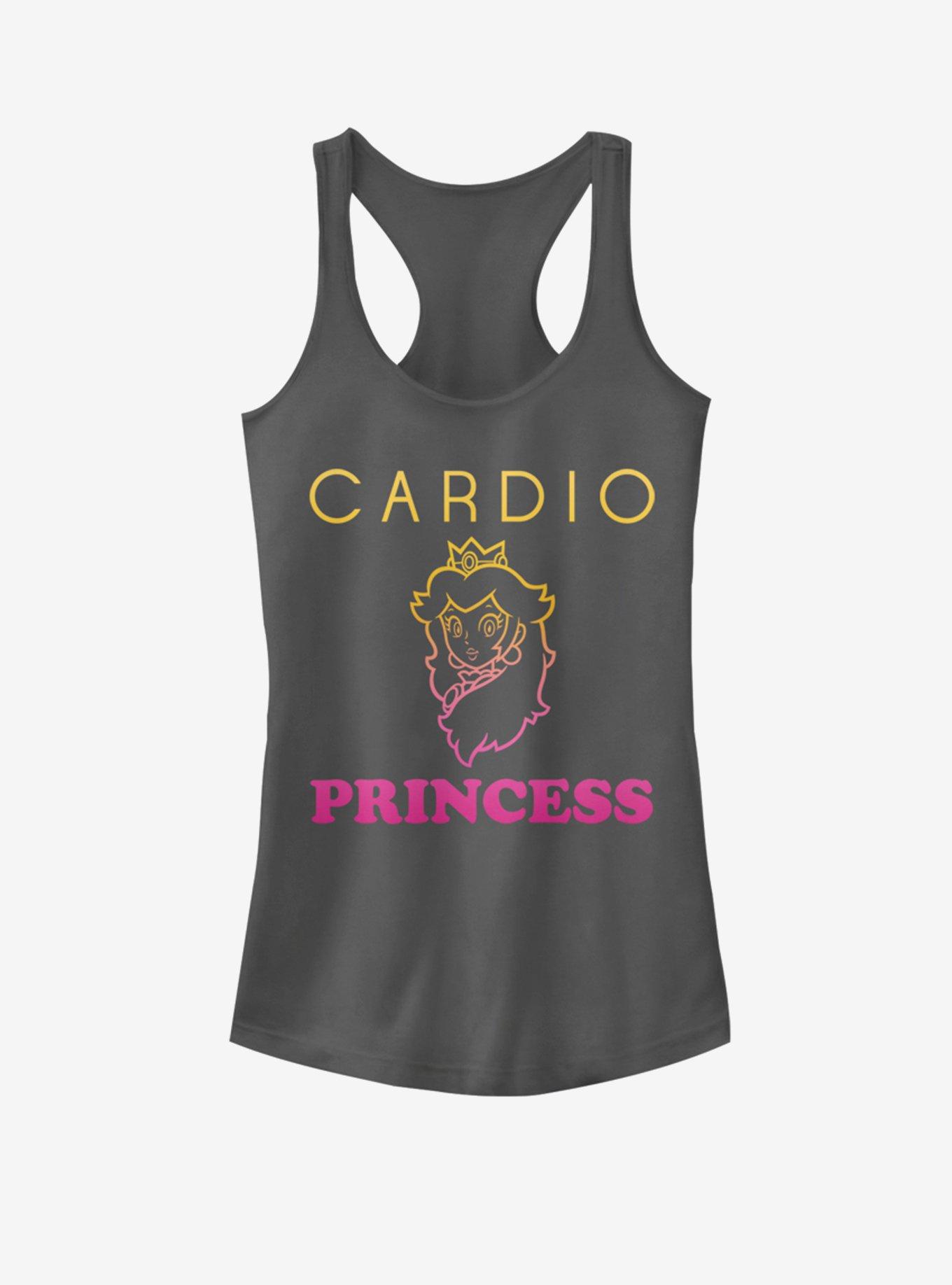 Nintendo Princess Peach Cardio Princess Gradient Girls Tank, CHARCOAL, hi-res