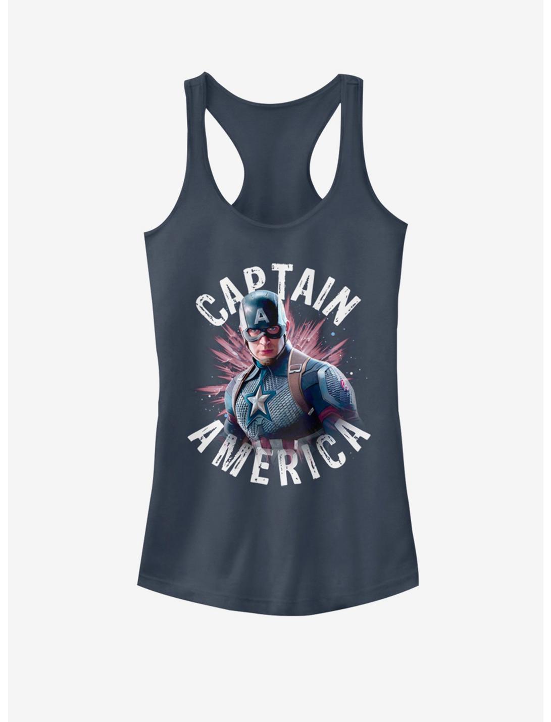 Marvel Captain America Captain Burst Girls Tank, INDIGO, hi-res